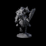Charging Troll Rider on Axe Beak D Miniature for Dungeons and Dragons, Pathfinder or other TTRPGs