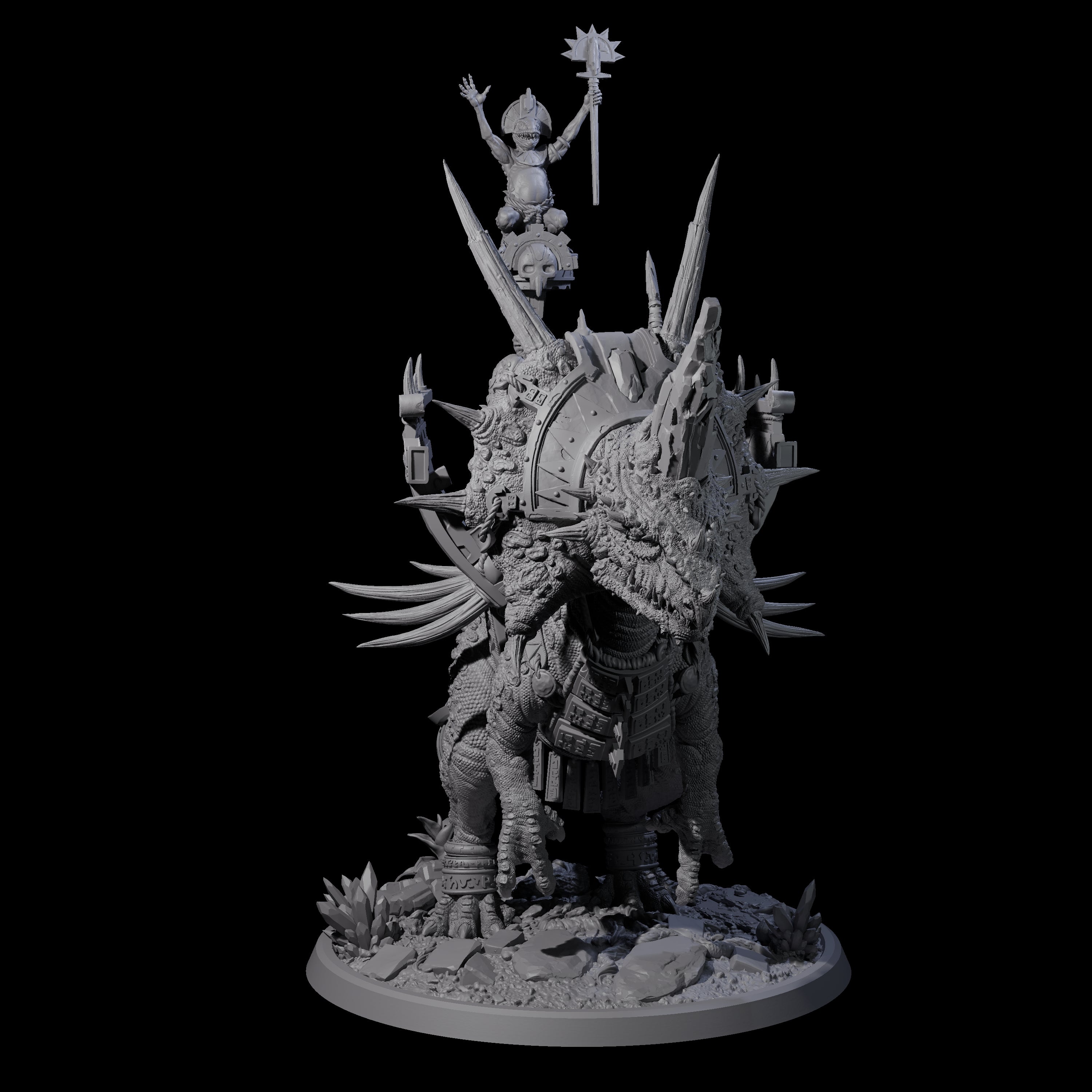 Charging War Triceratops Miniature for Dungeons and Dragons, Pathfinder or other TTRPGs