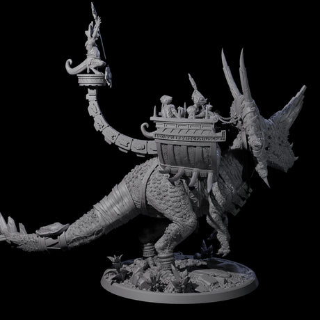 Charging War Triceratops Miniature for Dungeons and Dragons, Pathfinder or other TTRPGs