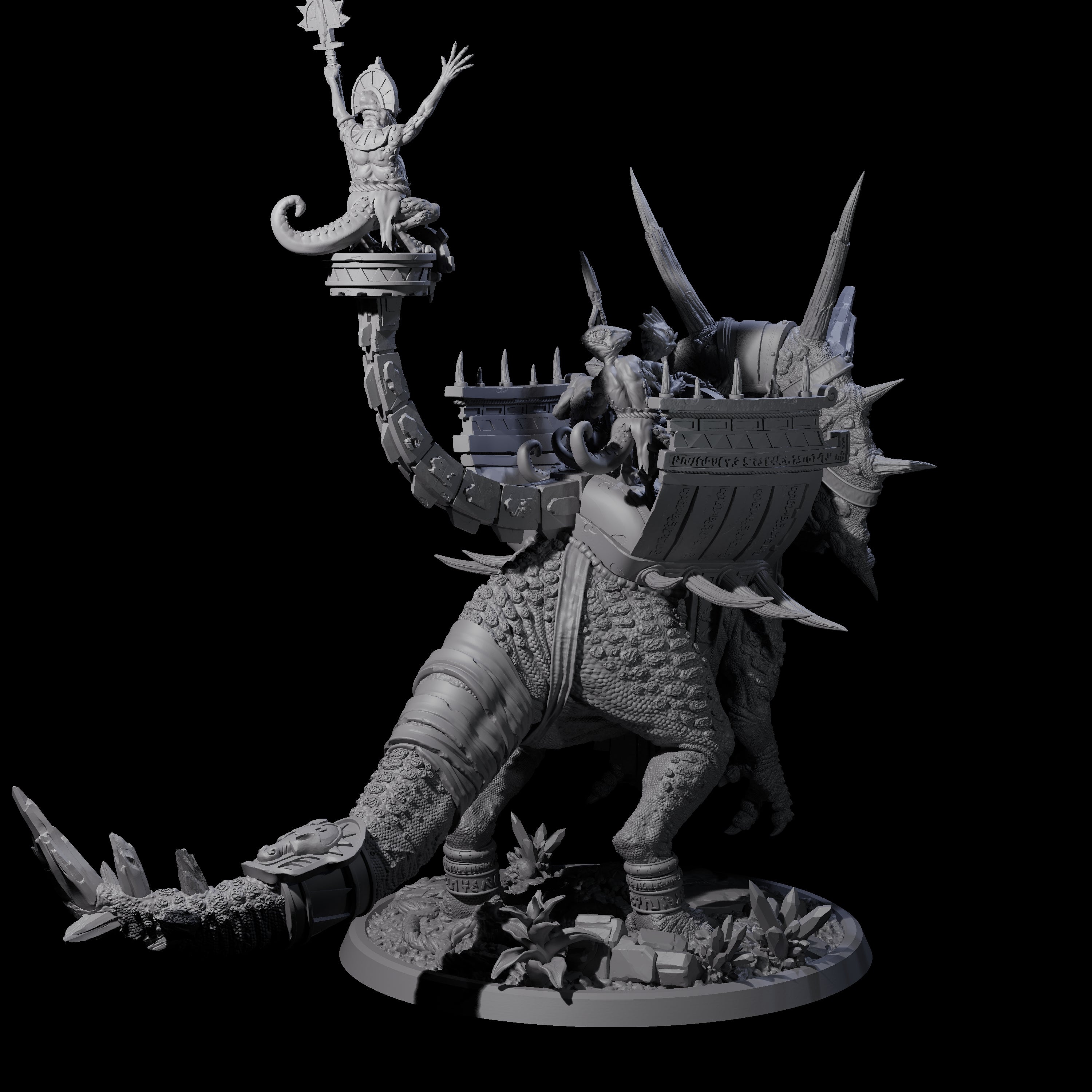 Charging War Triceratops Miniature for Dungeons and Dragons, Pathfinder or other TTRPGs