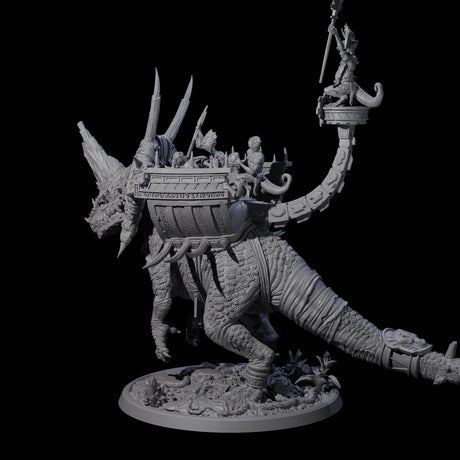 Charging War Triceratops Miniature for Dungeons and Dragons, Pathfinder or other TTRPGs