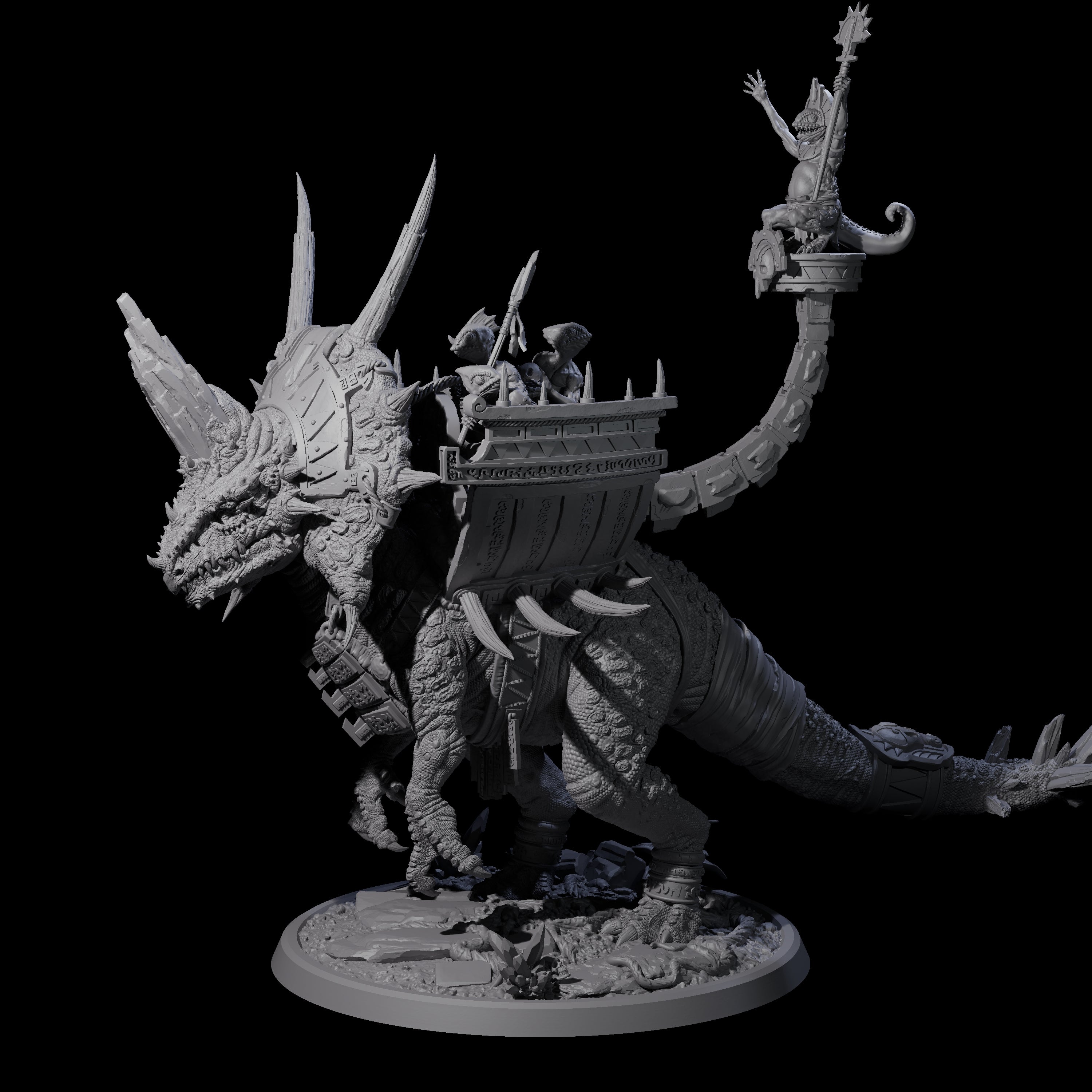Charging War Triceratops Miniature for Dungeons and Dragons, Pathfinder or other TTRPGs
