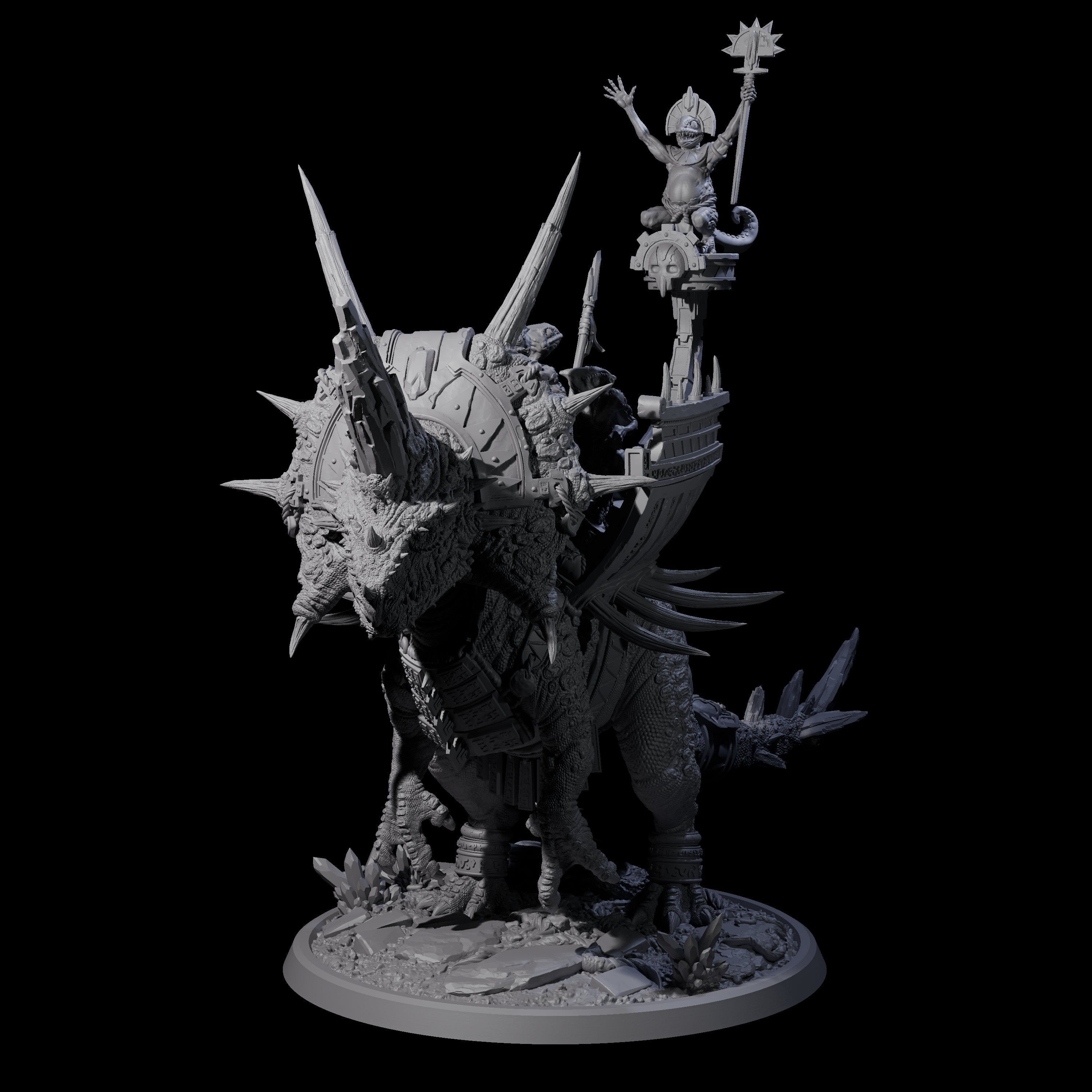 Charging War Triceratops Miniature for Dungeons and Dragons, Pathfinder or other TTRPGs