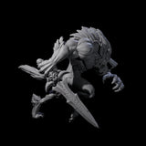 Charging Werewolf Miniature for Dungeons and Dragons, Pathfinder or other TTRPGs