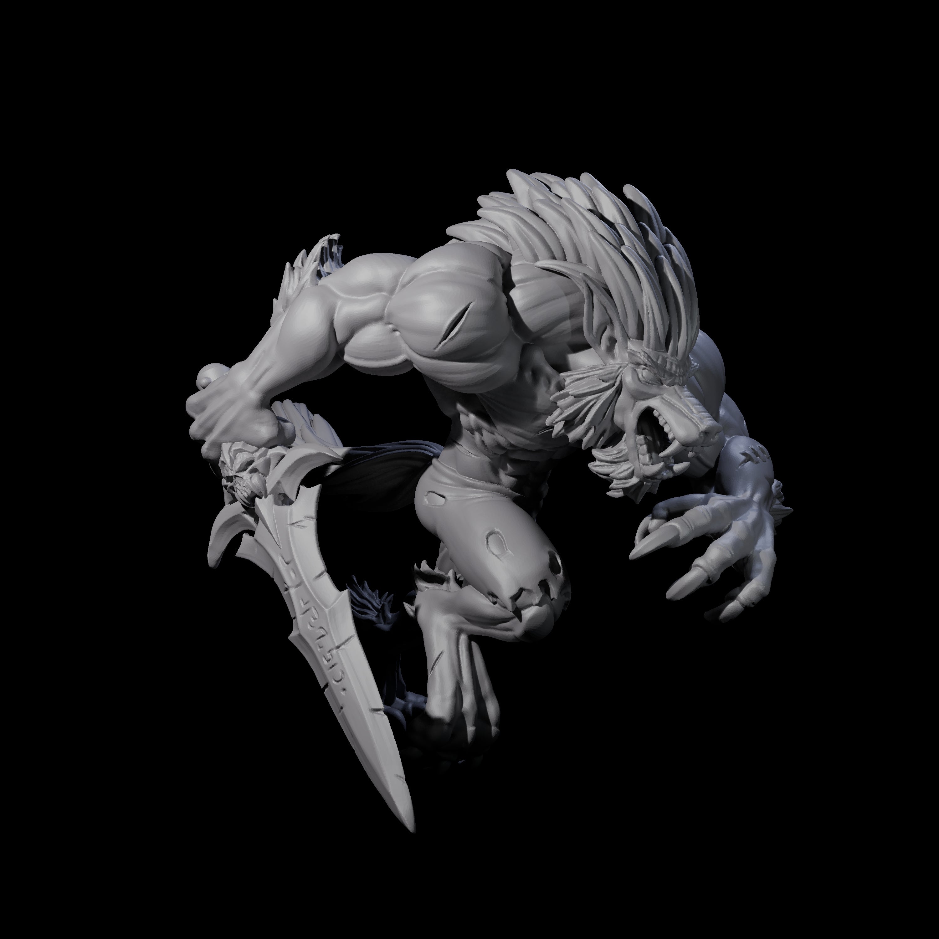 Charging Werewolf Miniature for Dungeons and Dragons, Pathfinder or other TTRPGs