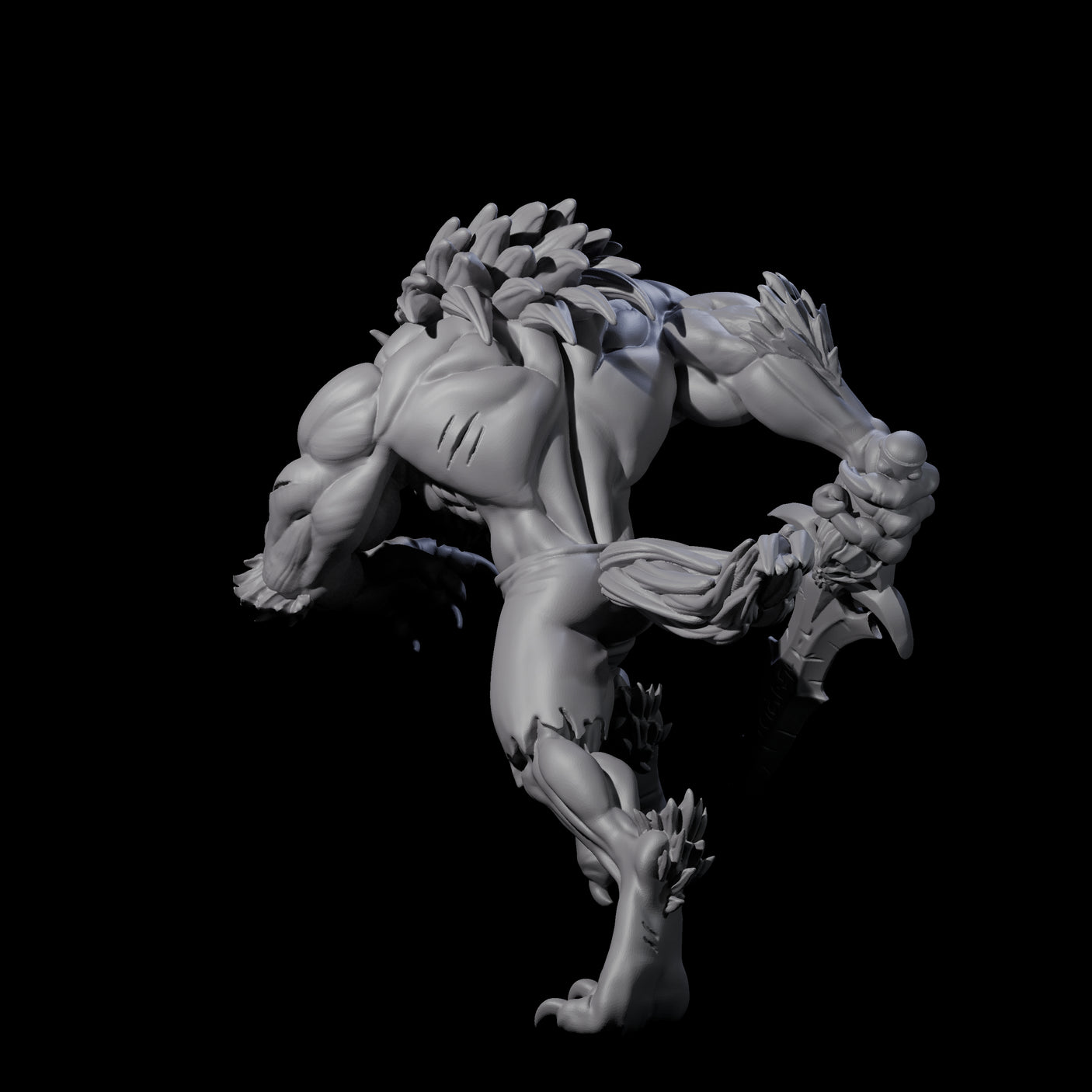 Charging Werewolf Miniature for Dungeons and Dragons, Pathfinder or other TTRPGs