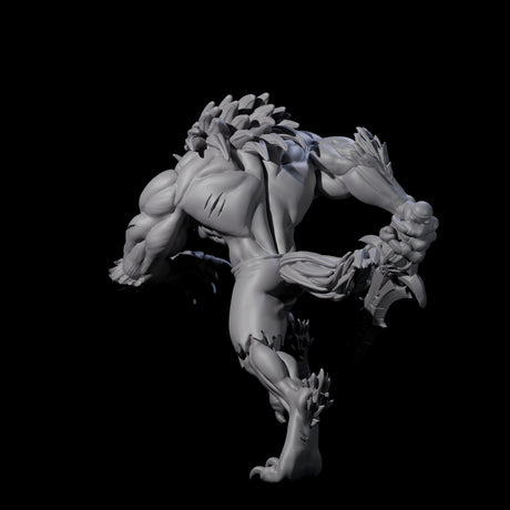 Charging Werewolf Miniature for Dungeons and Dragons, Pathfinder or other TTRPGs