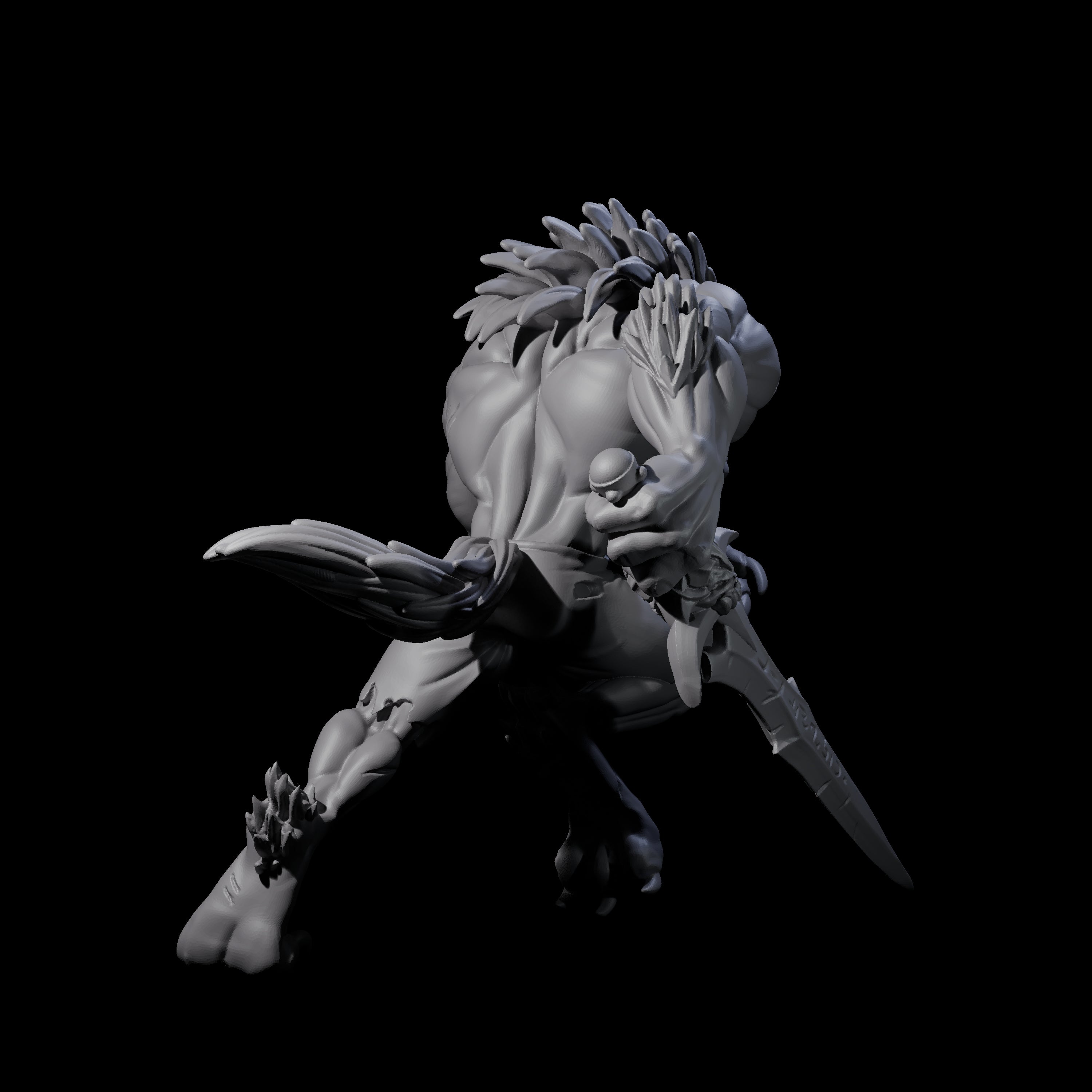 Charging Werewolf Miniature for Dungeons and Dragons, Pathfinder or other TTRPGs