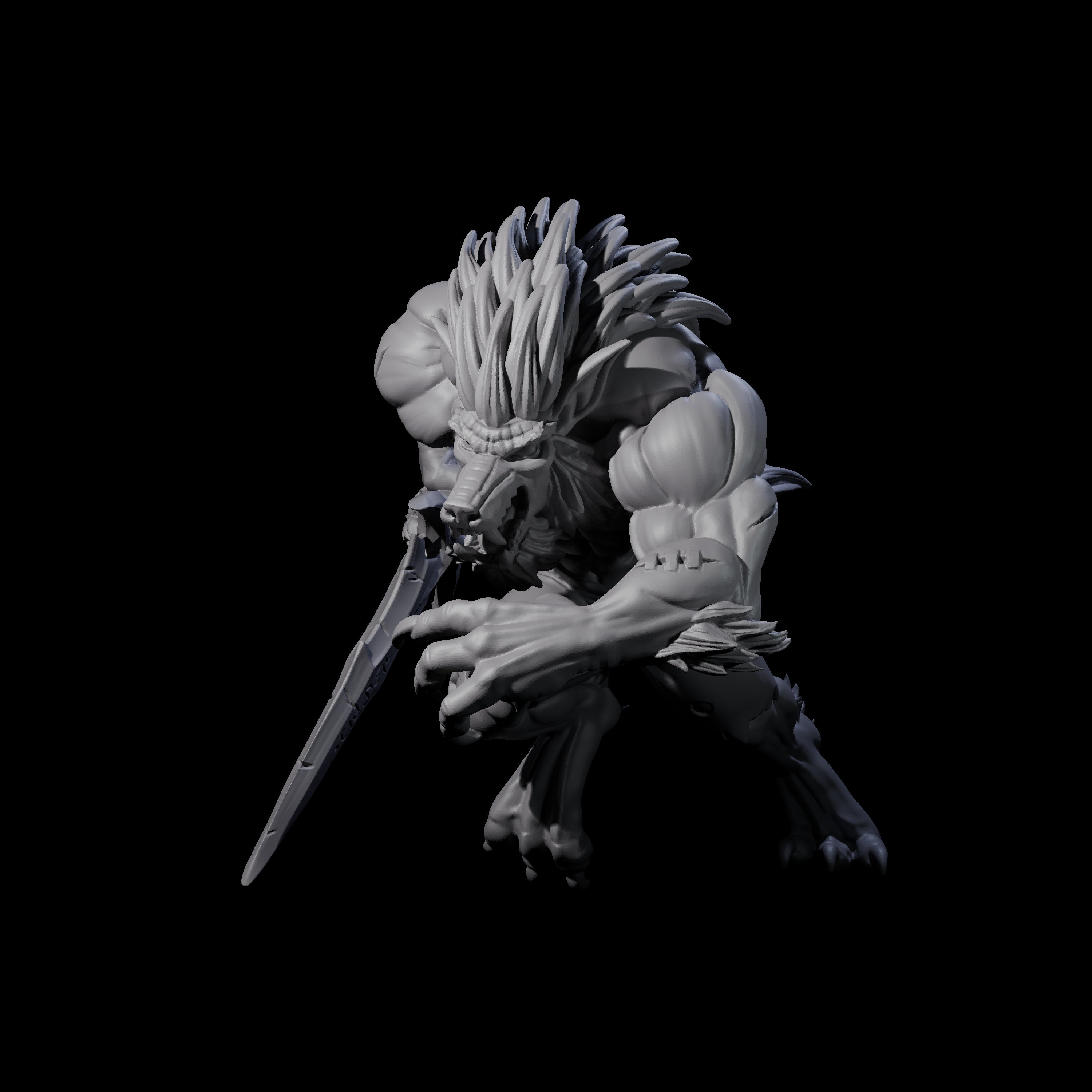 Charging Werewolf Miniature for Dungeons and Dragons, Pathfinder or other TTRPGs