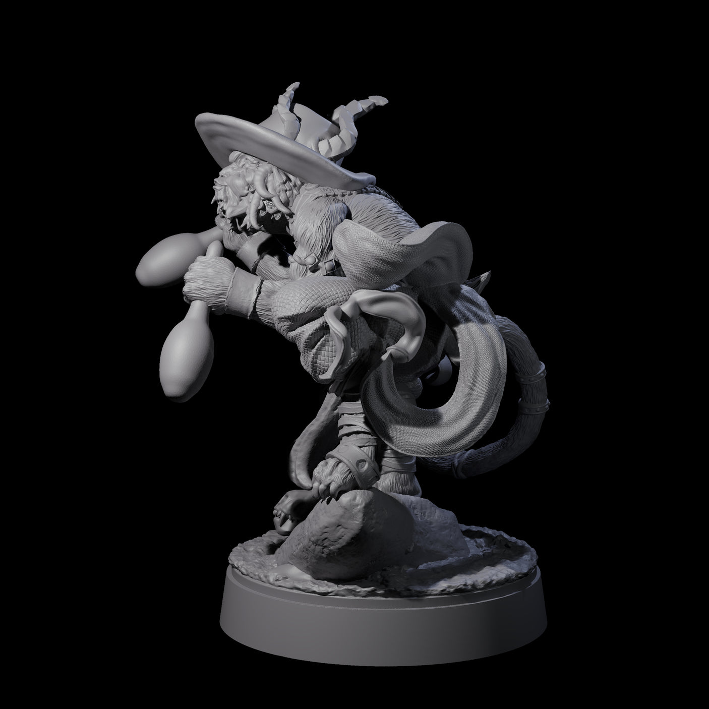 Cheeky Crouching Tabaxi Miniature for Dungeons and Dragons, Pathfinder or other TTRPGs