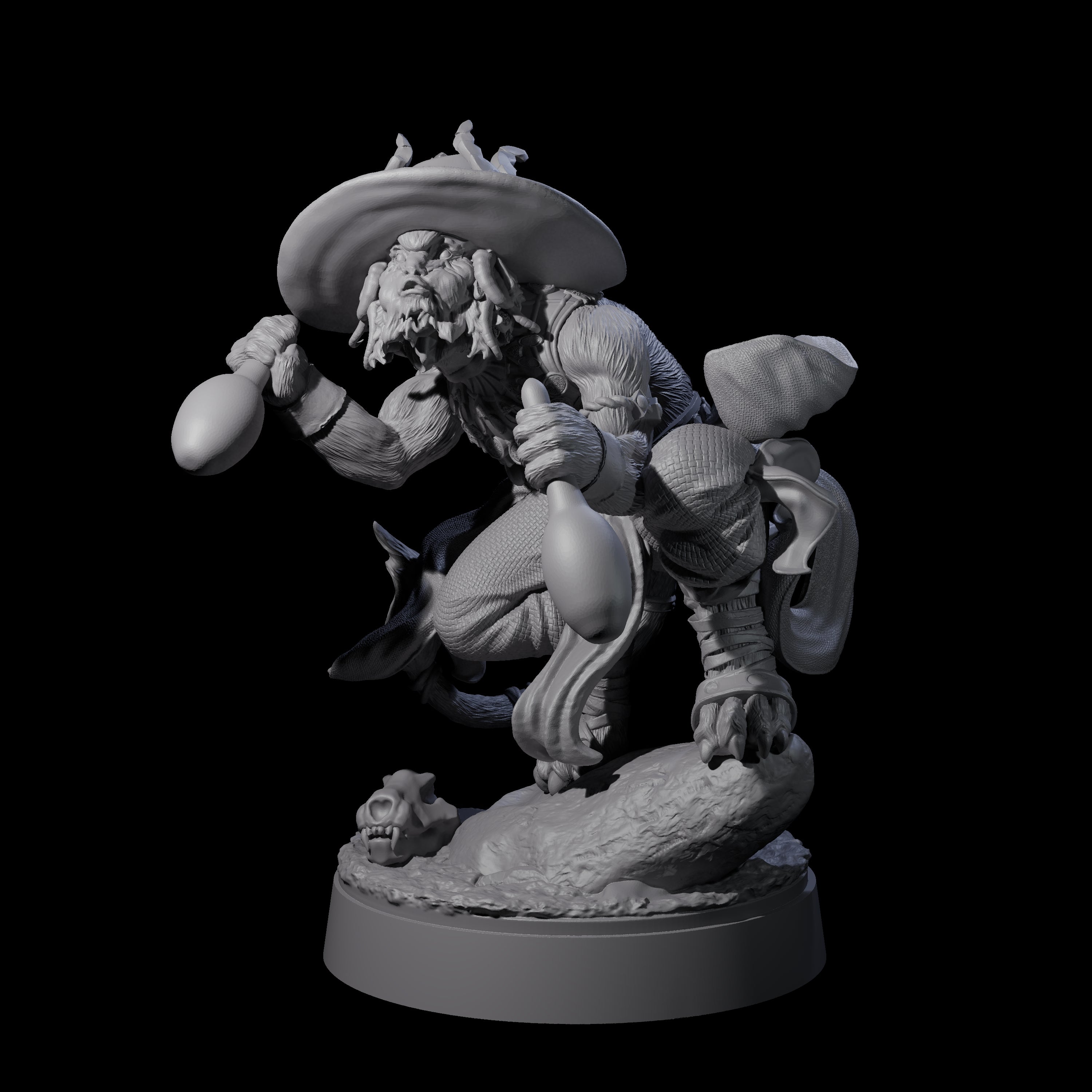 Cheeky Crouching Tabaxi Miniature for Dungeons and Dragons, Pathfinder or other TTRPGs