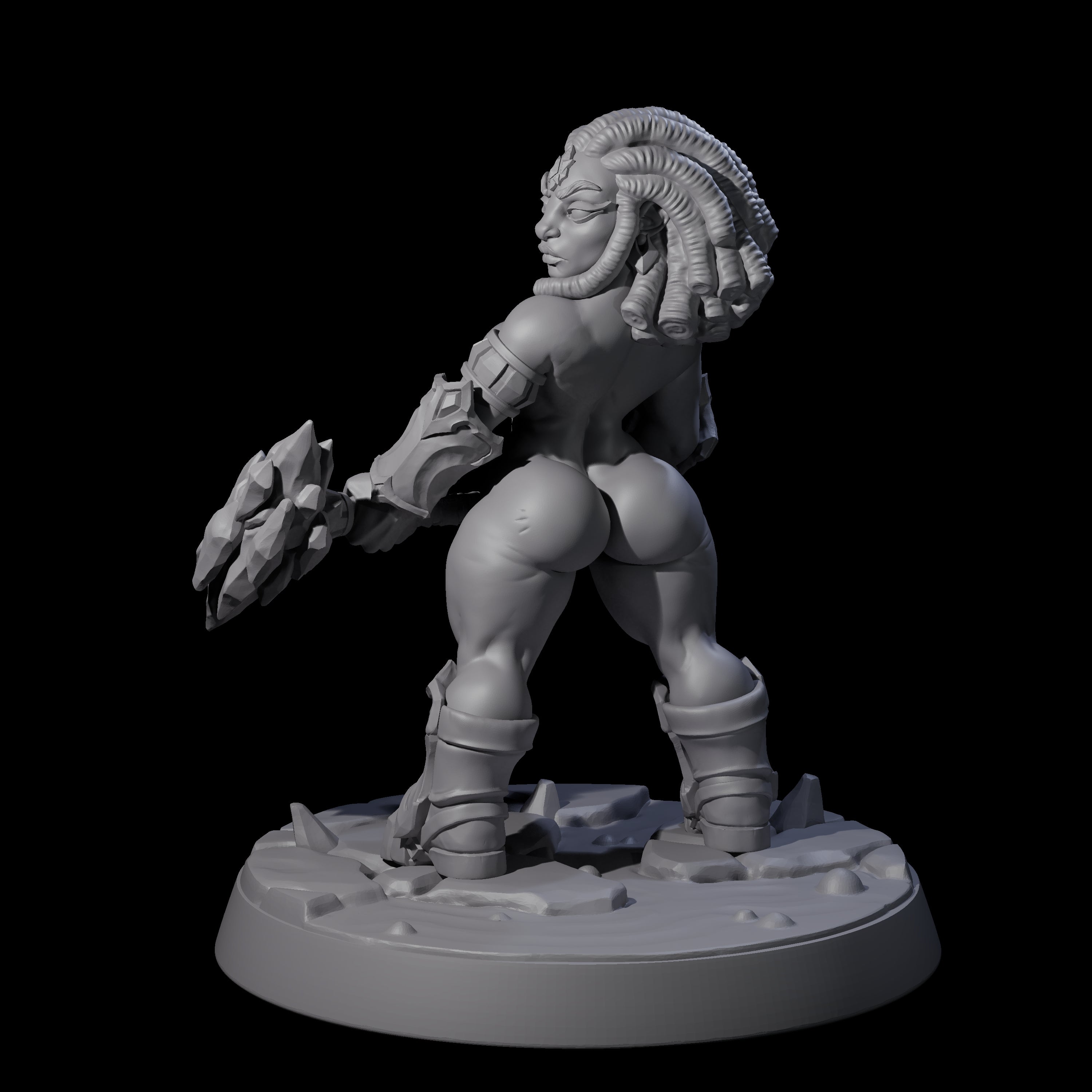 Cheeky Dwarf Miner Pinup Miniature for Dungeons and Dragons, Pathfinder or other TTRPGs