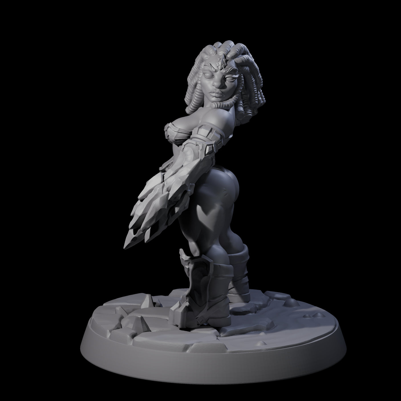 Cheeky Dwarf Miner Pinup Miniature for Dungeons and Dragons, Pathfinder or other TTRPGs