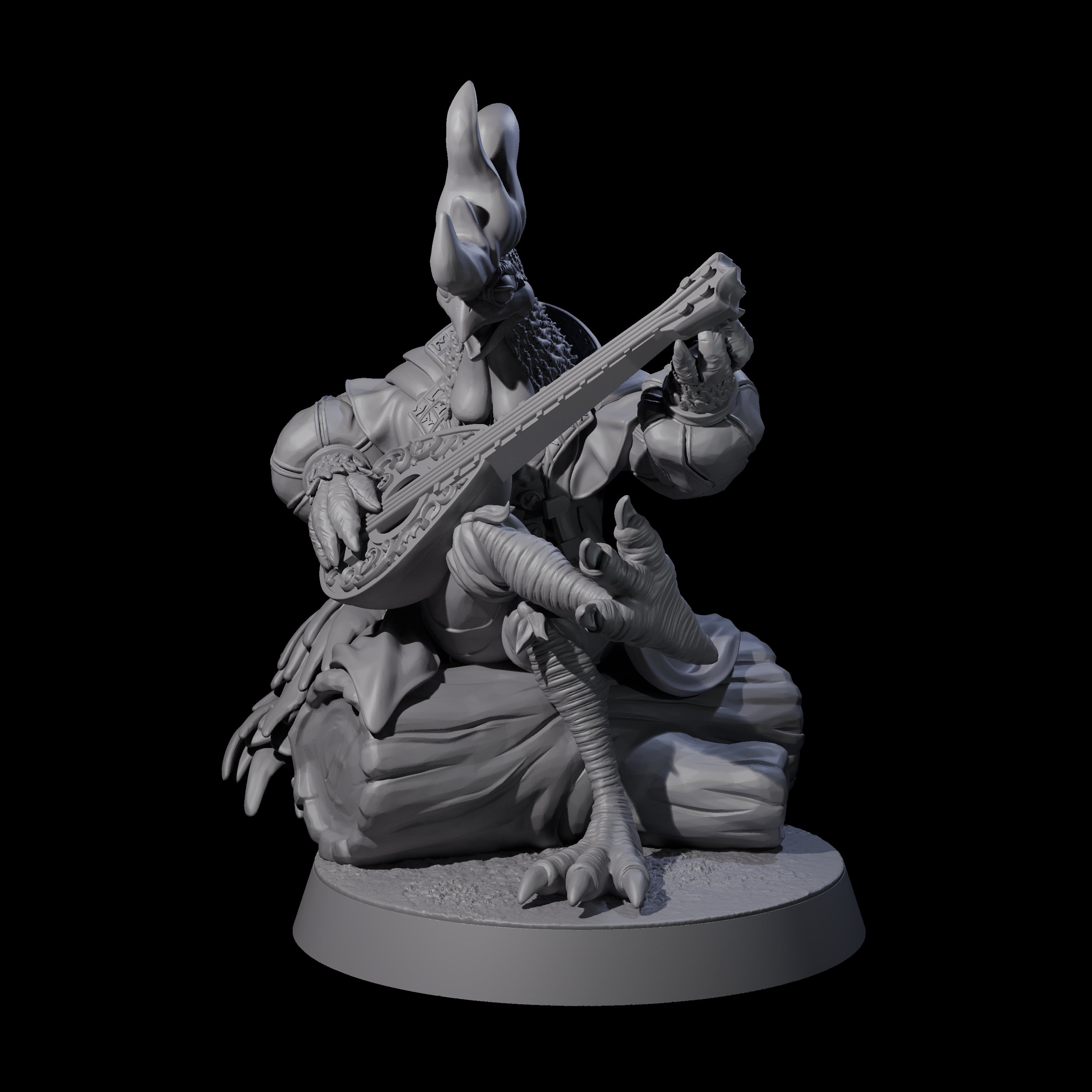 Chill Rooster Bard Miniature for Dungeons and Dragons, Pathfinder or other TTRPGs
