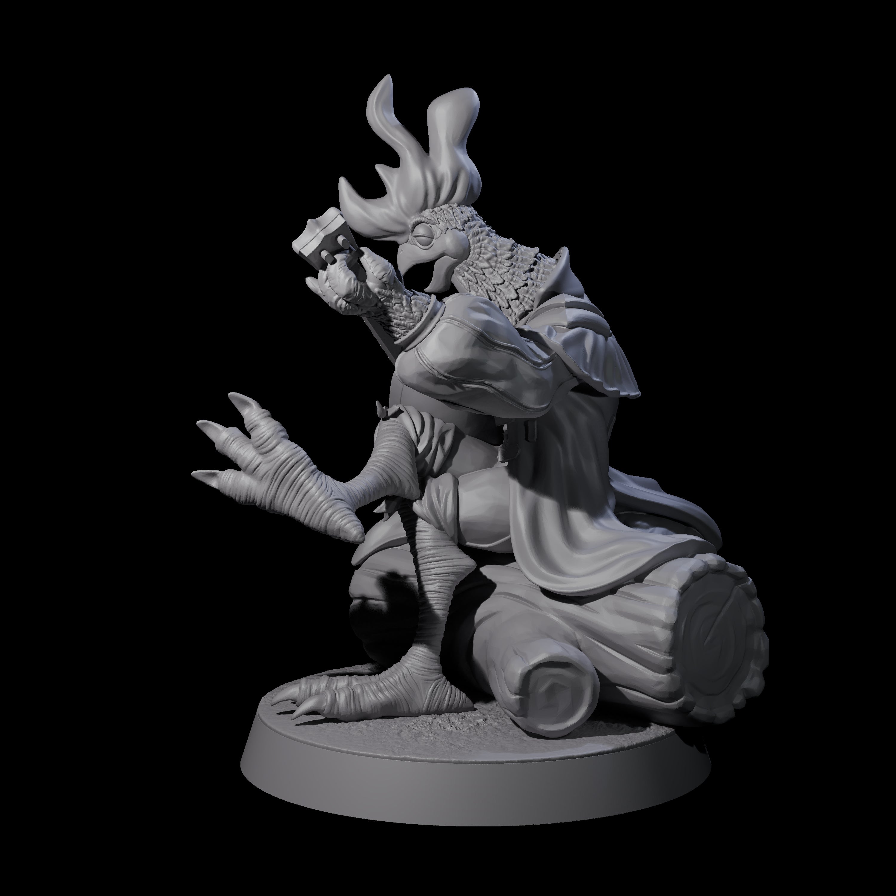 Chill Rooster Bard Miniature for Dungeons and Dragons, Pathfinder or other TTRPGs