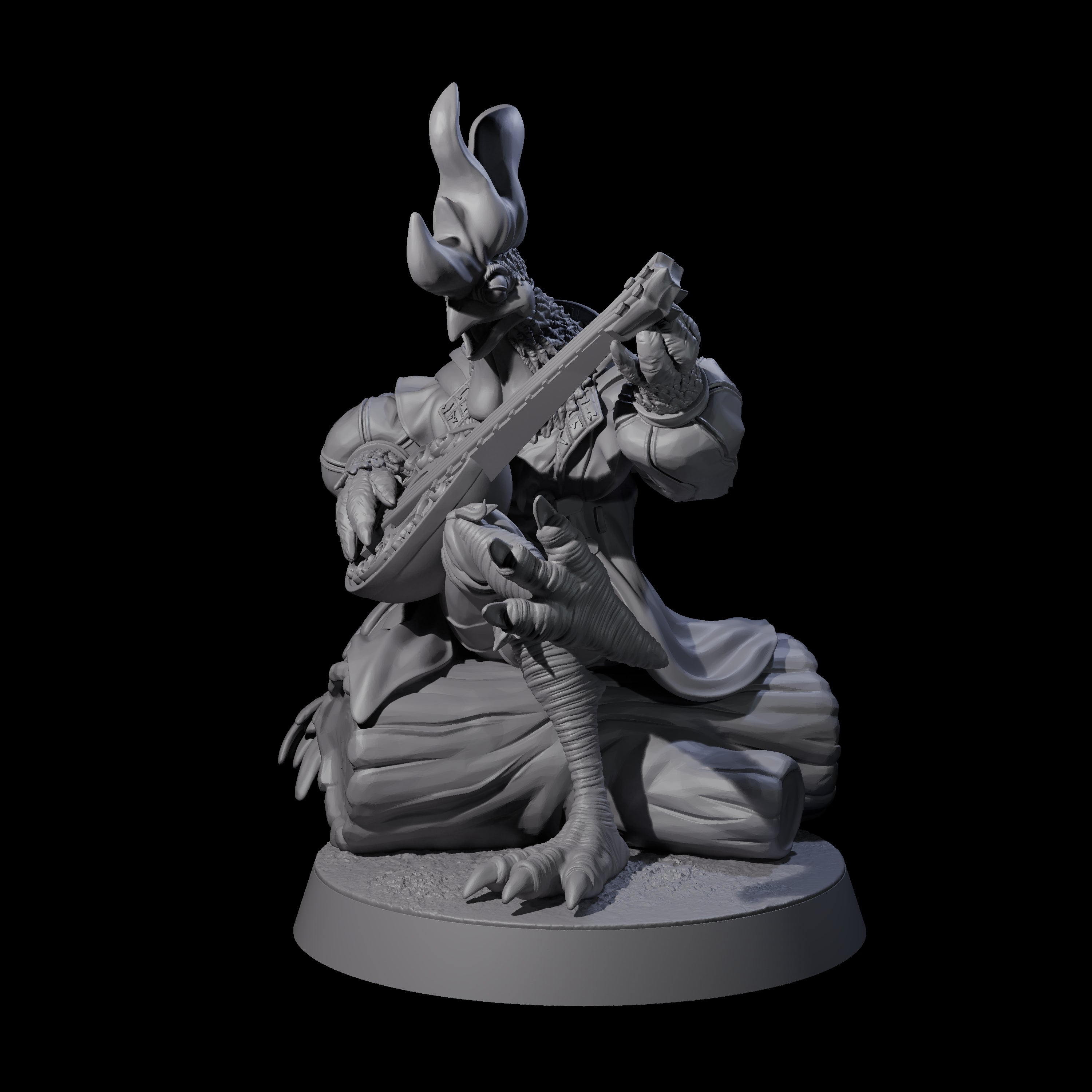 Chill Rooster Bard Miniature for Dungeons and Dragons, Pathfinder or other TTRPGs
