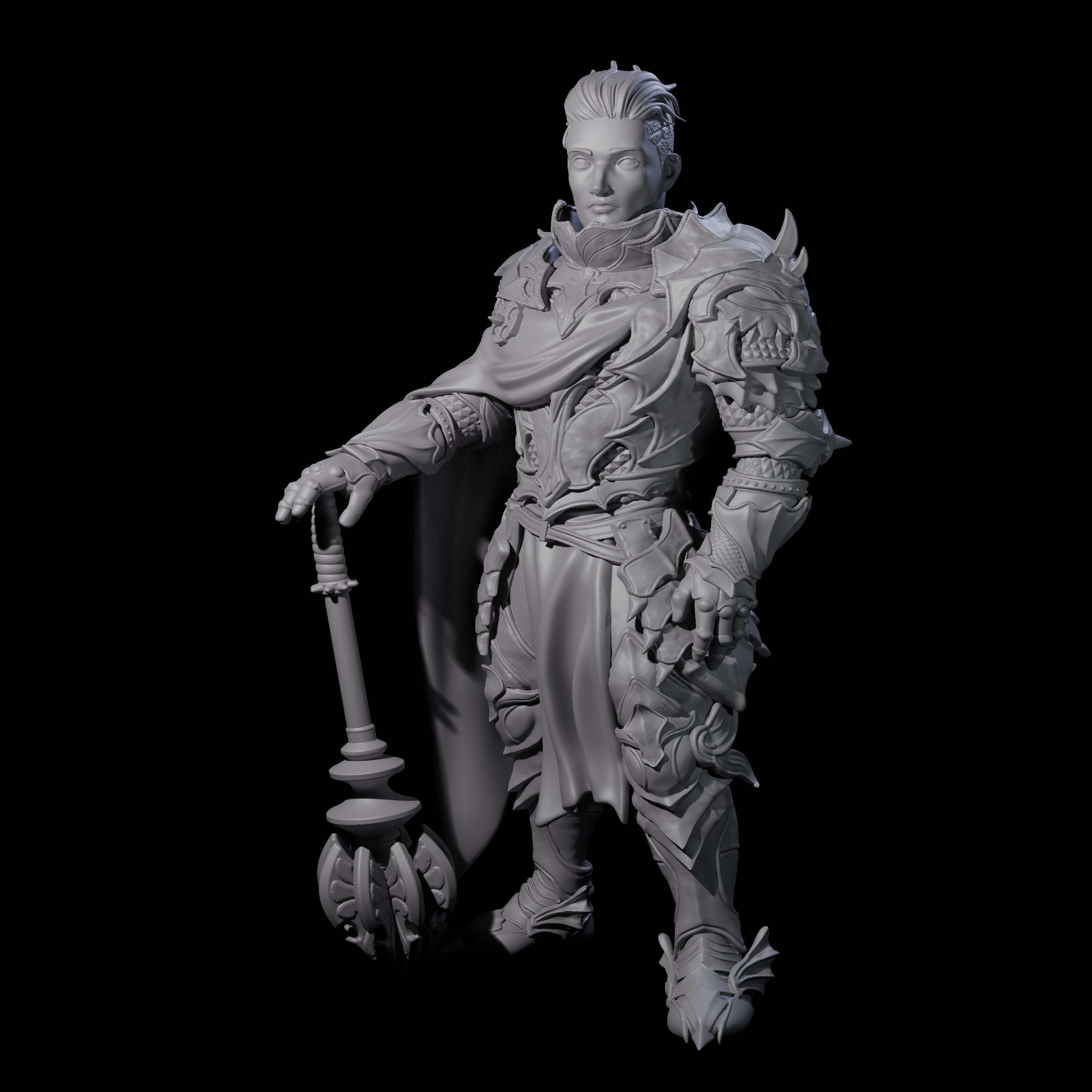 Chilled Dragon Guard Noble Miniature for Dungeons and Dragons, Pathfinder or other TTRPGs
