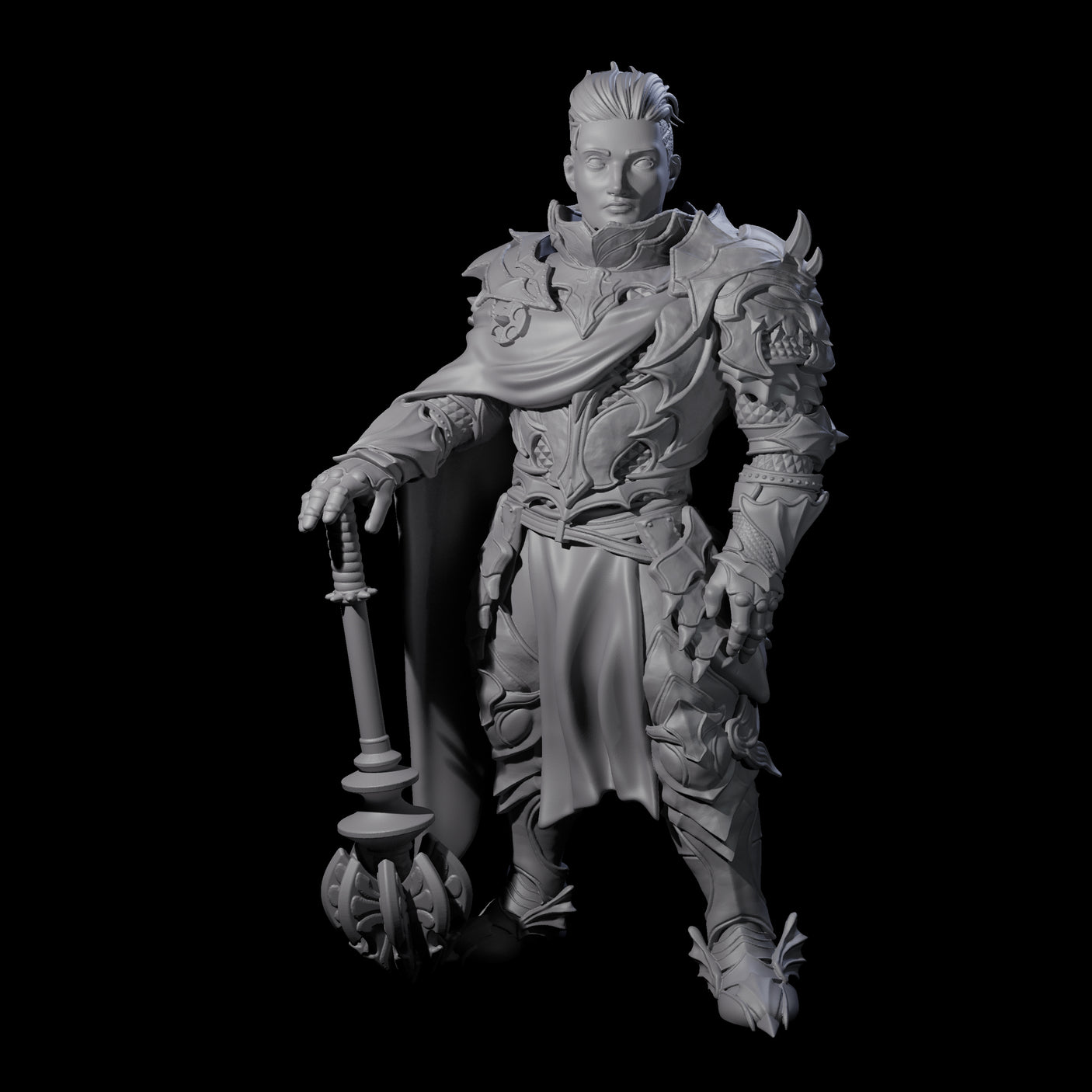 Chilled Dragon Guard Noble Miniature for Dungeons and Dragons, Pathfinder or other TTRPGs