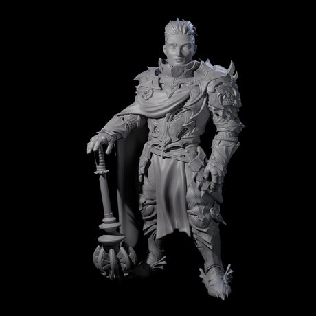 Chilled Dragon Guard Noble Miniature for Dungeons and Dragons, Pathfinder or other TTRPGs