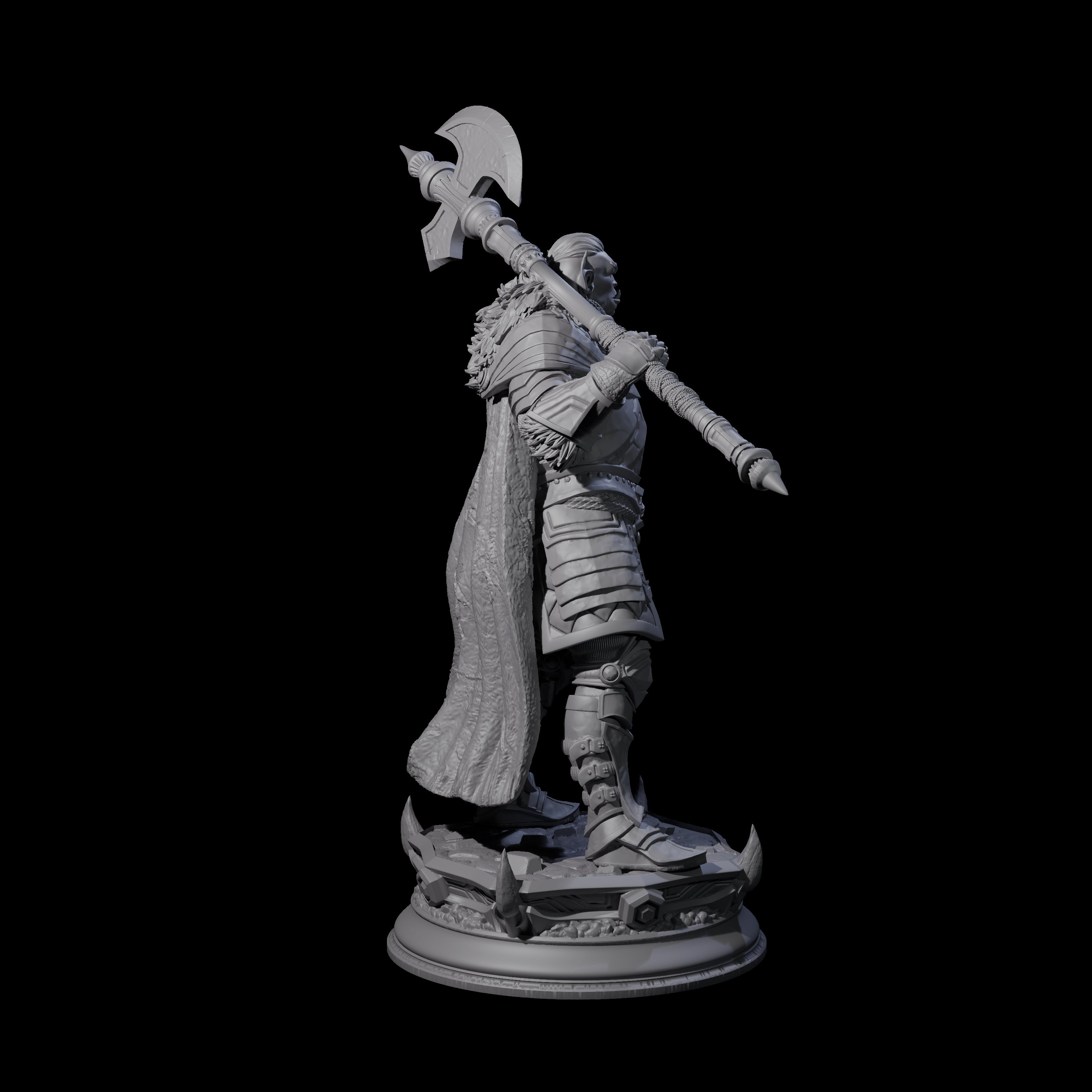 Chilled Orc Knight Miniature for Dungeons and Dragons, Pathfinder or other TTRPGs