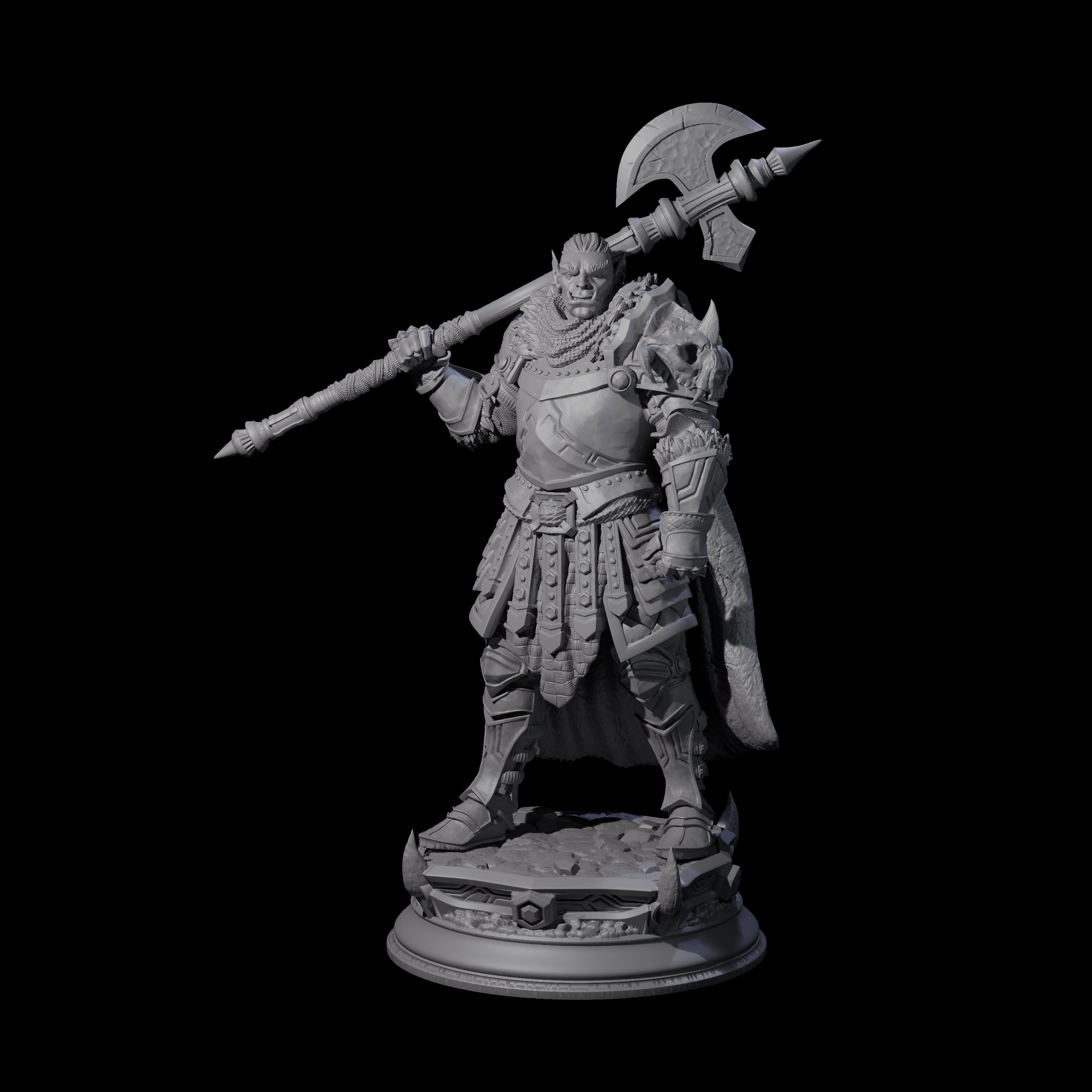 Chilled Orc Knight Miniature for Dungeons and Dragons, Pathfinder or other TTRPGs