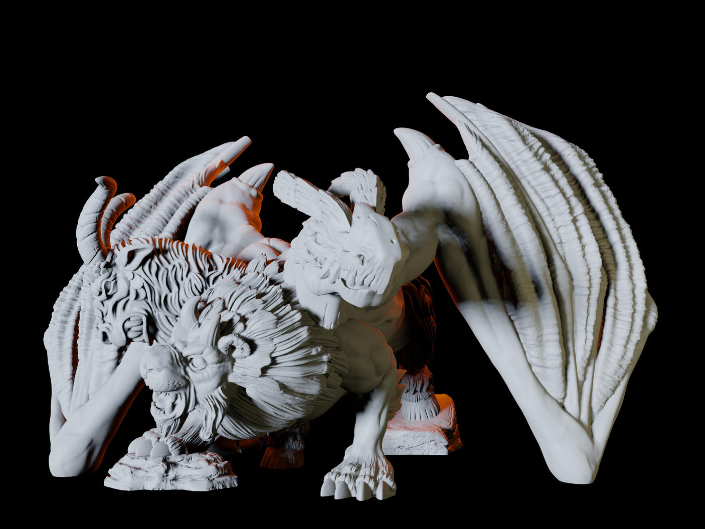 Chimera Miniature for Dungeons and Dragons, Pathfinder or other TTRPGs
