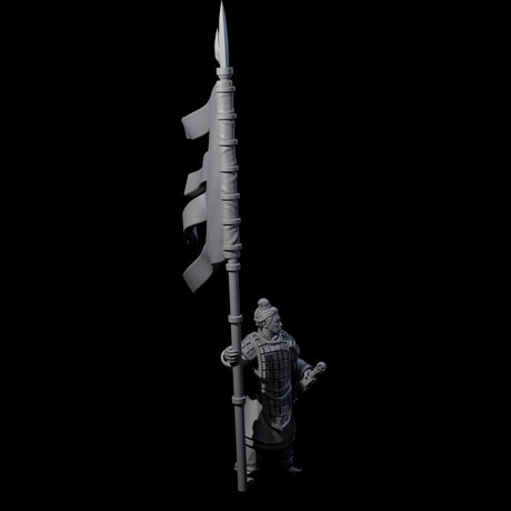 Chinese Brave Flagbearer Miniature for Dungeons and Dragons, Pathfinder or other TTRPGs