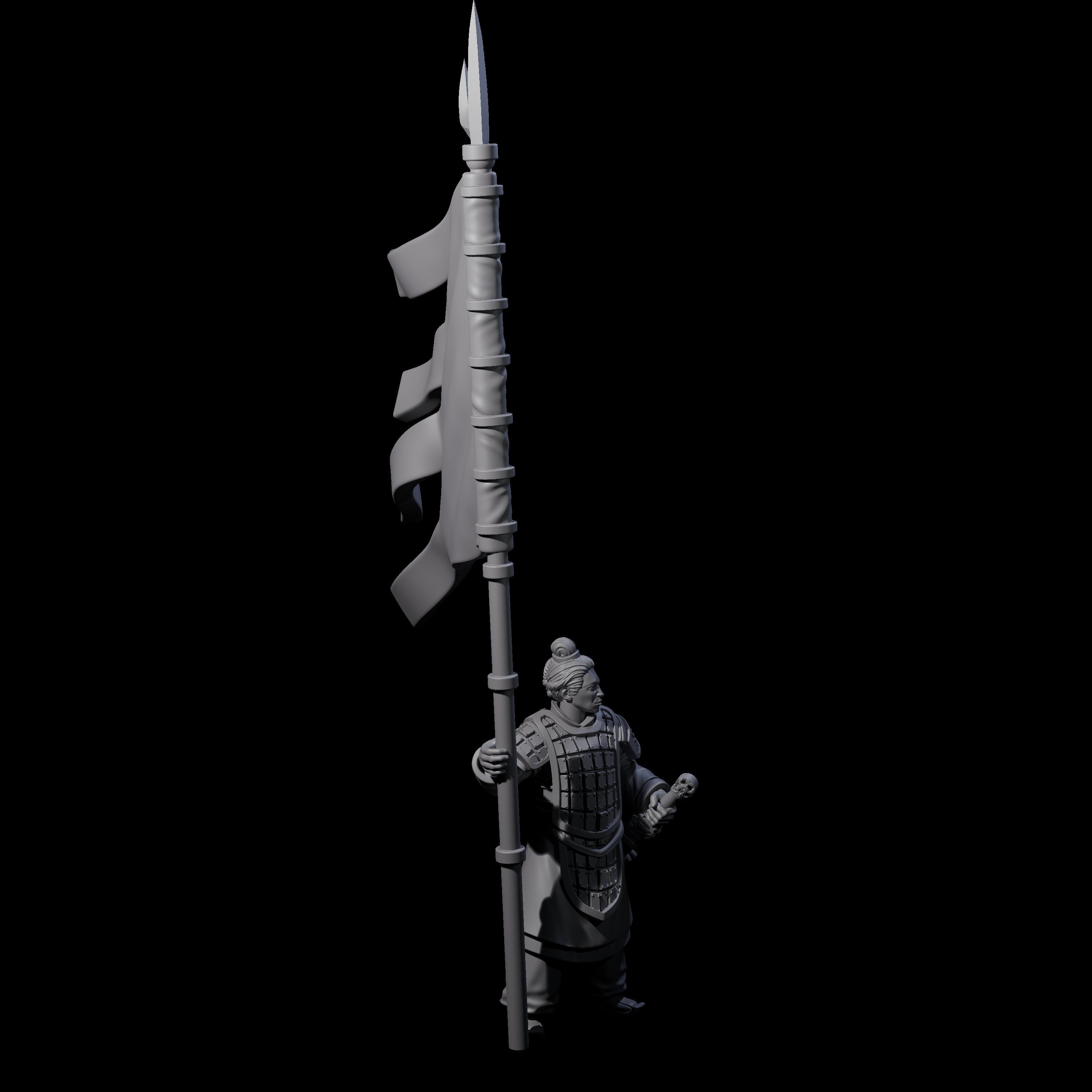 Chinese Brave Flagbearer Miniature for Dungeons and Dragons, Pathfinder or other TTRPGs