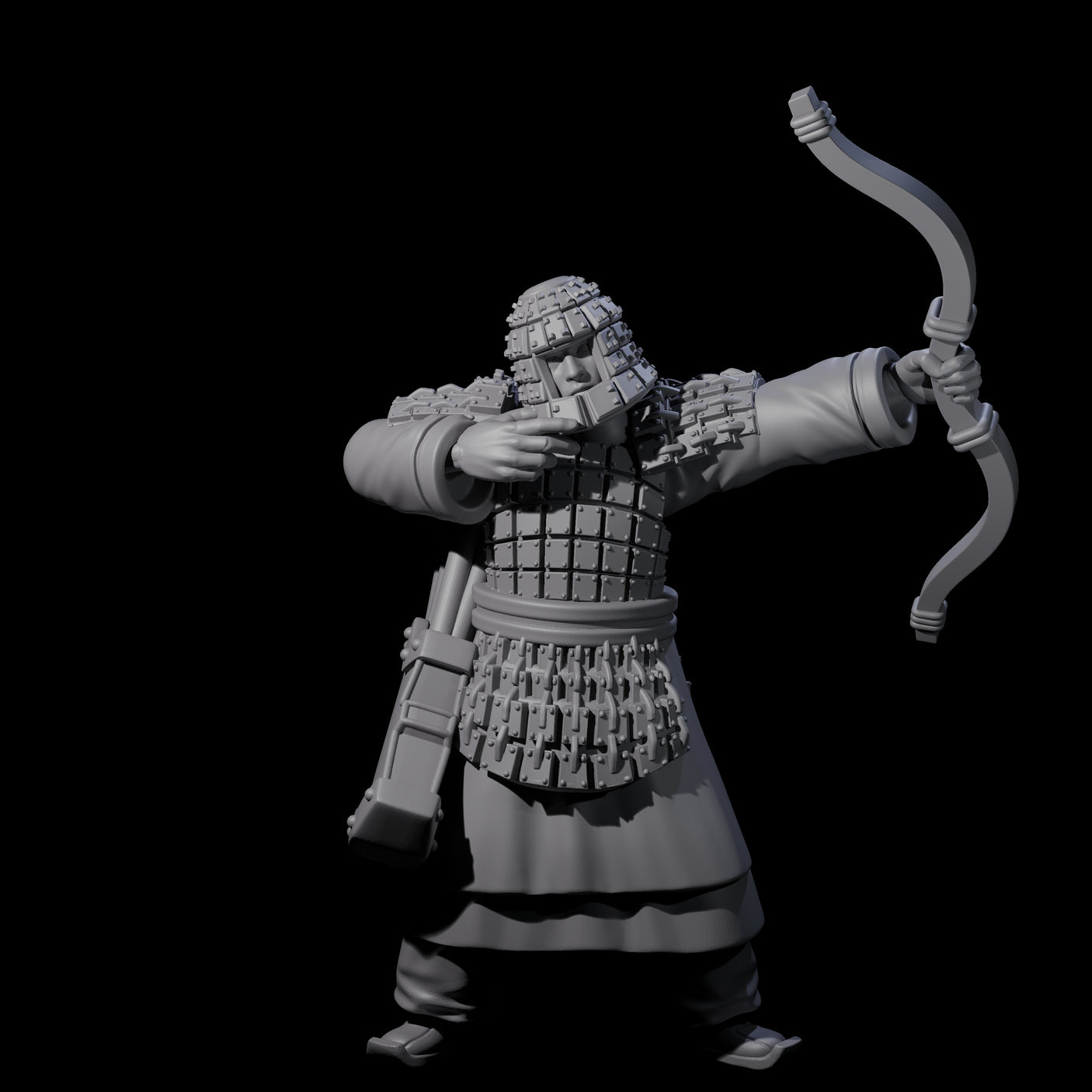 Chinese Dead Eye Terracotta Archer A Miniature for Dungeons and Dragons, Pathfinder or other TTRPGs