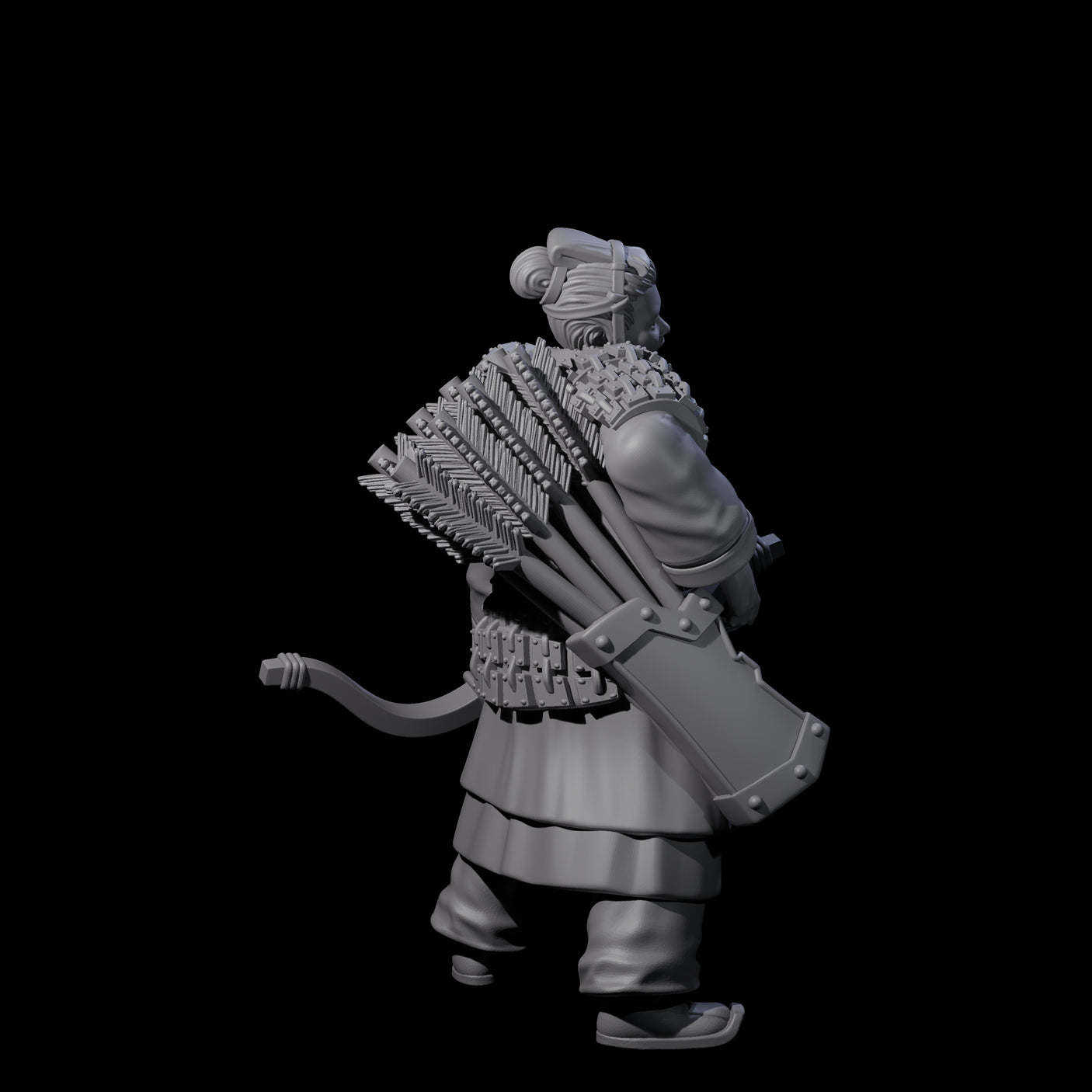 Chinese Dead Eye Terracotta Archer B Miniature for Dungeons and Dragons, Pathfinder or other TTRPGs