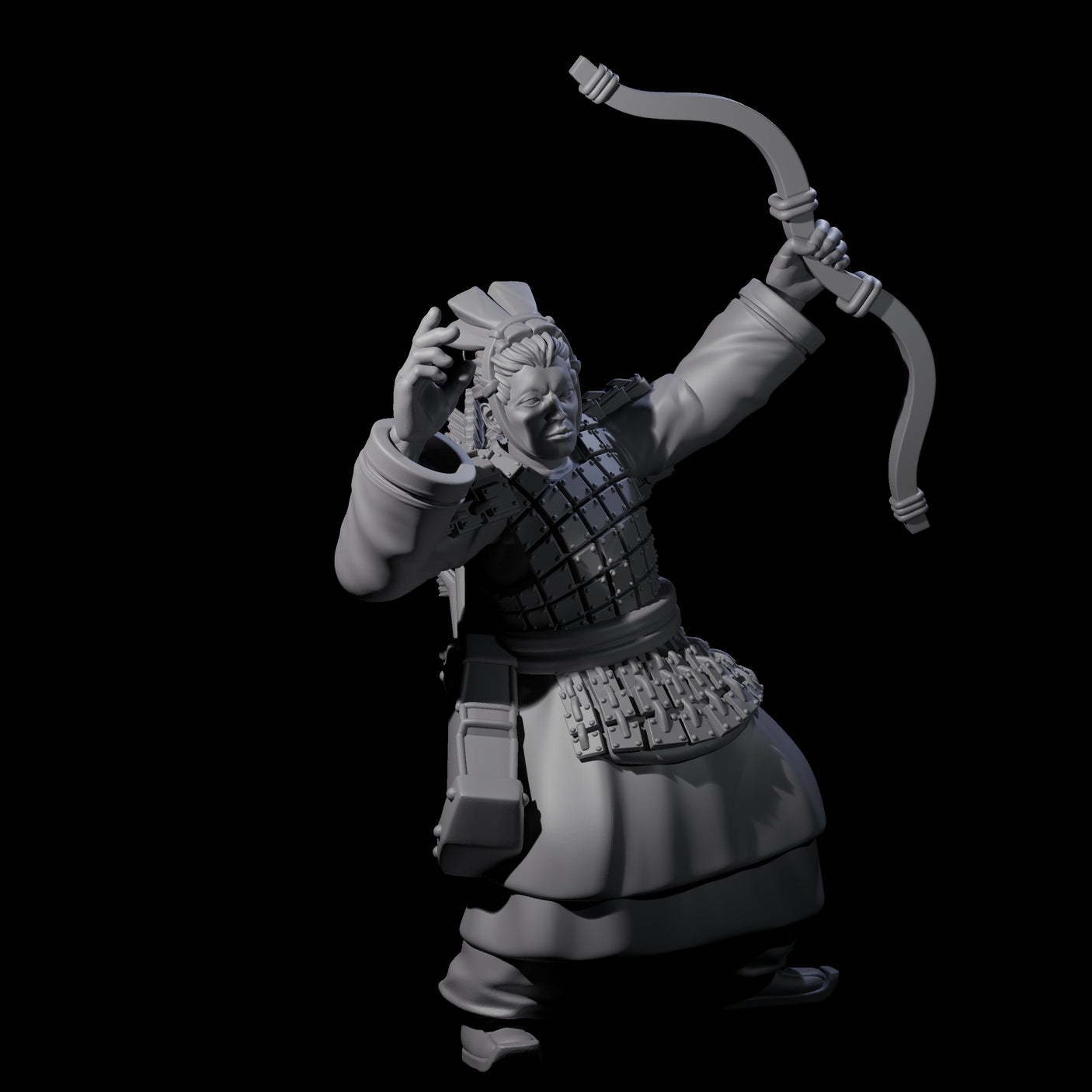 Chinese Dead Eye Terracotta Archer C Miniature for Dungeons and Dragons, Pathfinder or other TTRPGs