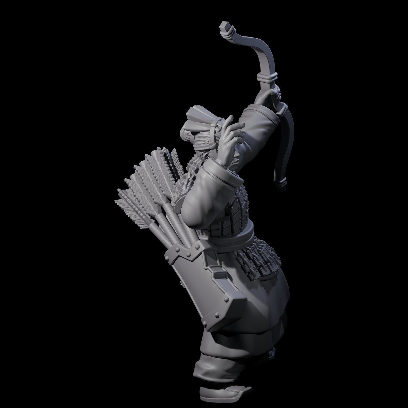 Chinese Dead Eye Terracotta Archer C Miniature for Dungeons and Dragons, Pathfinder or other TTRPGs