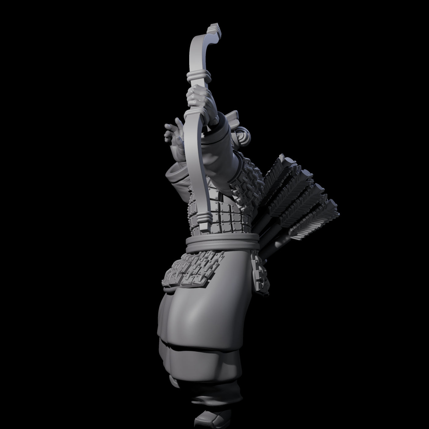 Chinese Dead Eye Terracotta Archer C Miniature for Dungeons and Dragons, Pathfinder or other TTRPGs