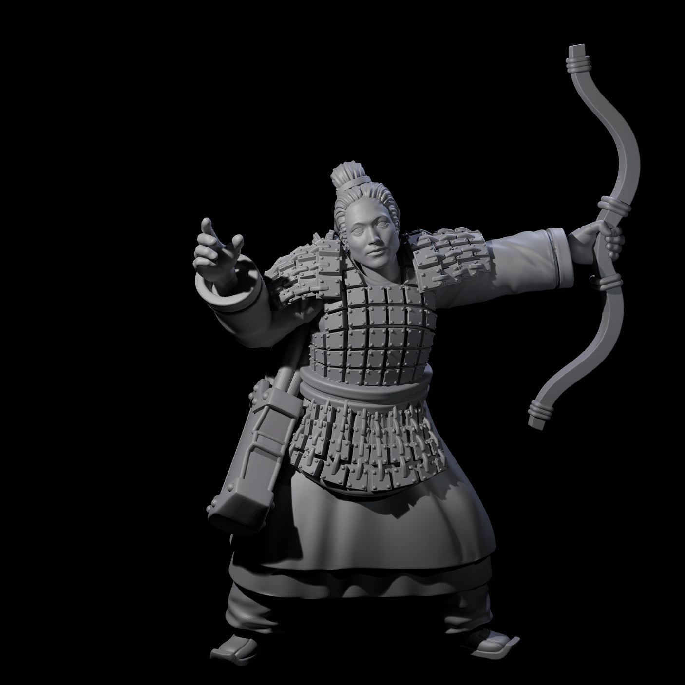 Chinese Dead Eye Terracotta Archer D Miniature for Dungeons and Dragons, Pathfinder or other TTRPGs