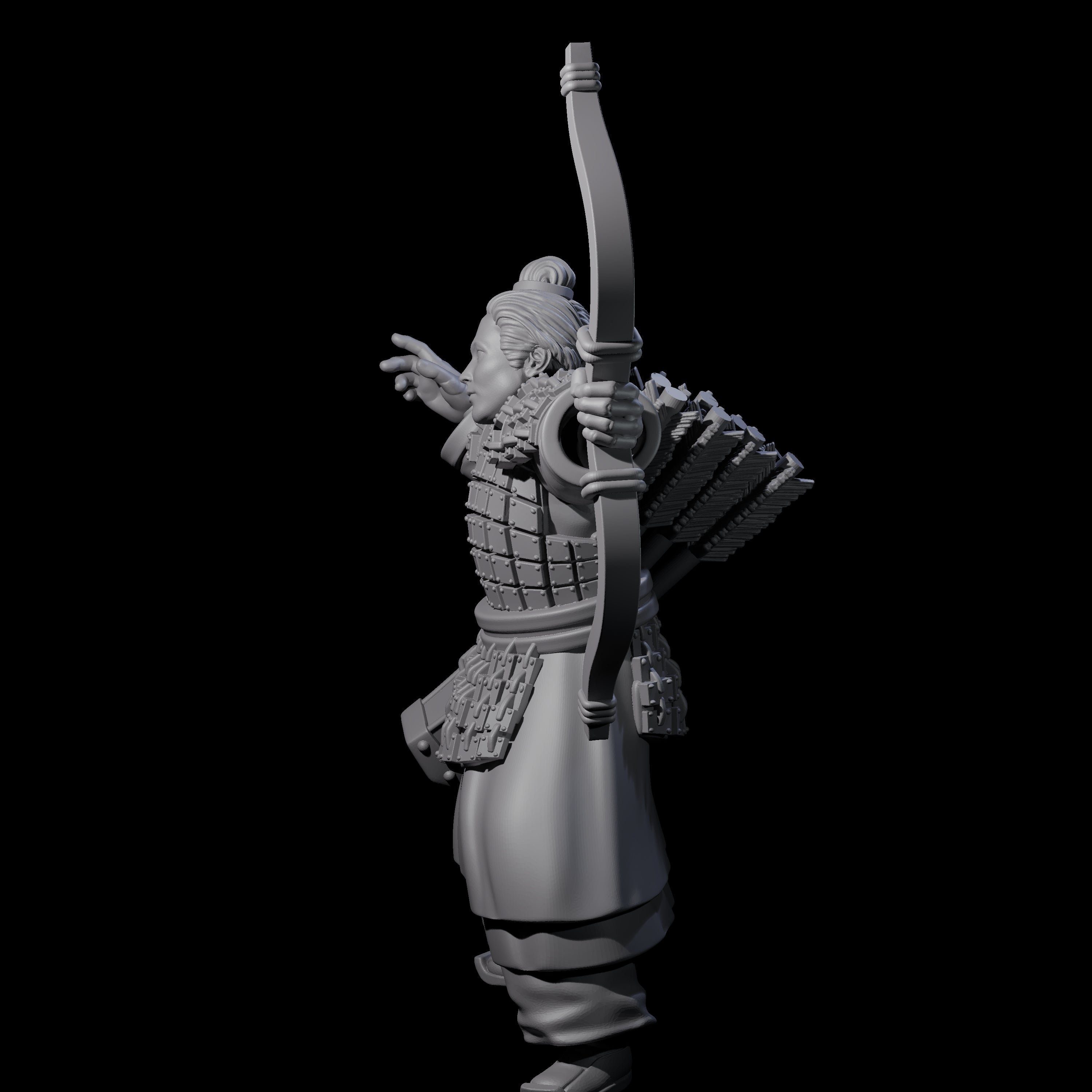 Chinese Dead Eye Terracotta Archer D Miniature for Dungeons and Dragons, Pathfinder or other TTRPGs
