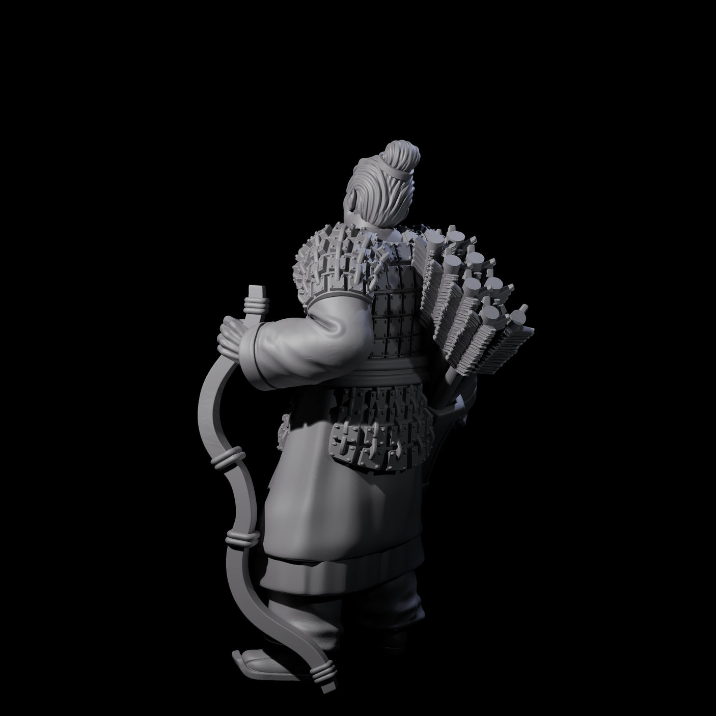 Chinese Dead Eye Terracotta Archer E Miniature for Dungeons and Dragons, Pathfinder or other TTRPGs