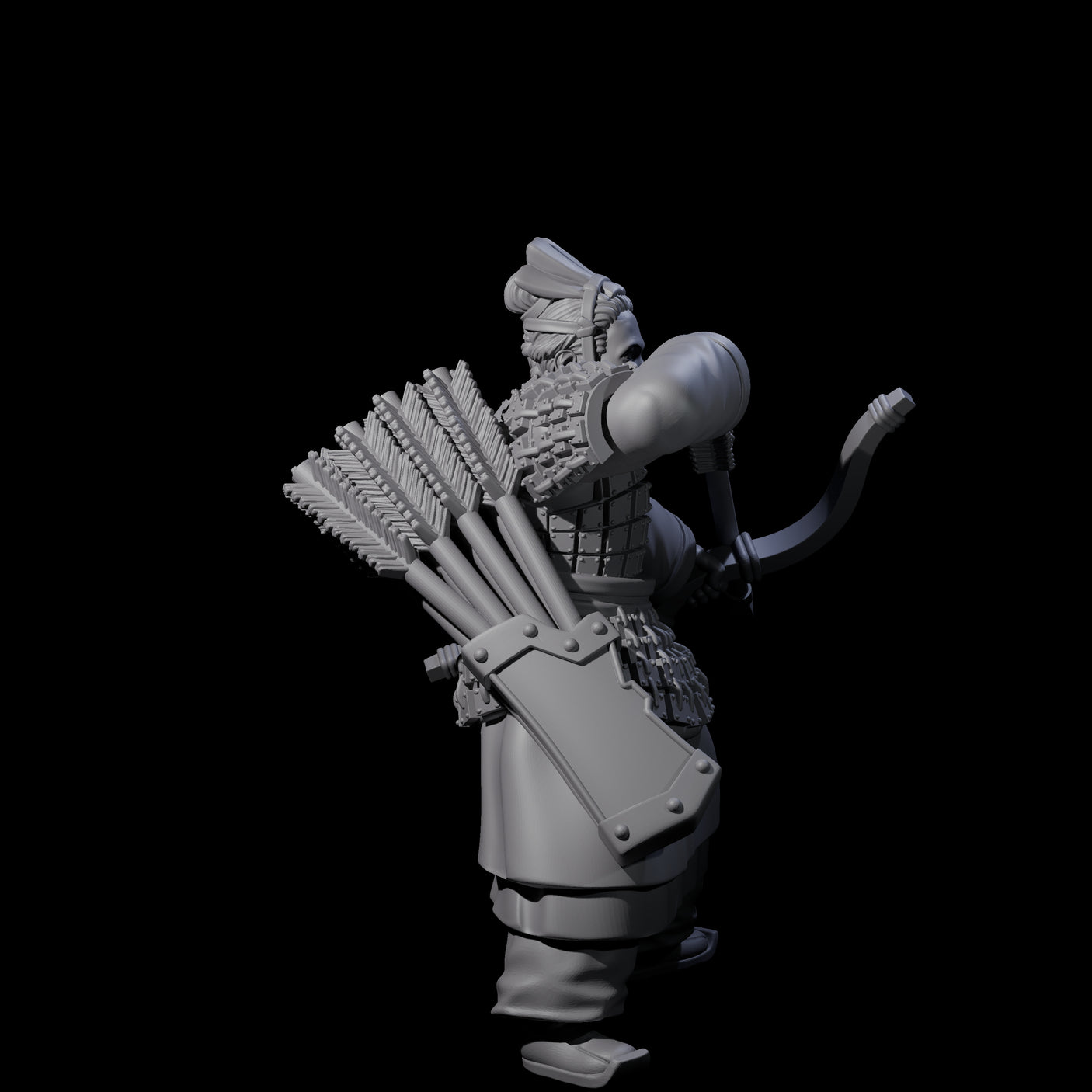 Chinese Dead Eye Terracotta Archer I Miniature for Dungeons and Dragons, Pathfinder or other TTRPGs