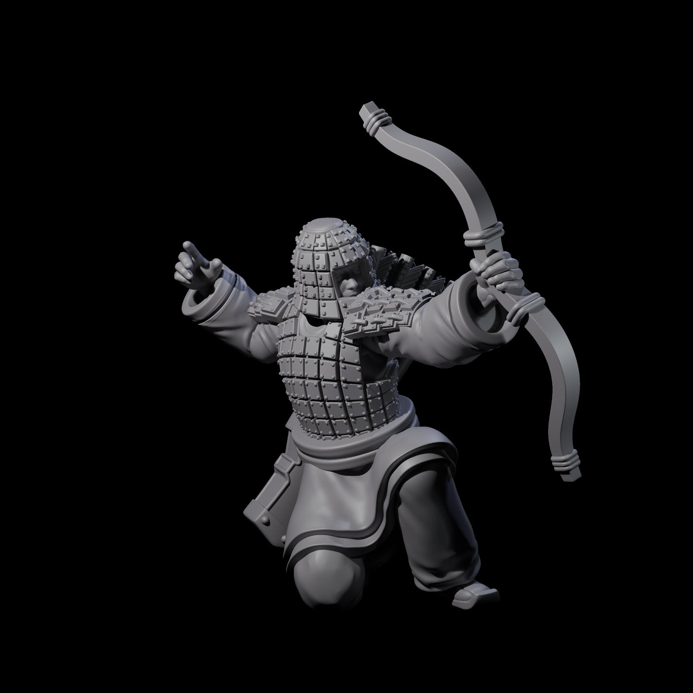 Chinese Dead Eye Terracotta Archer J Miniature for Dungeons and Dragons, Pathfinder or other TTRPGs