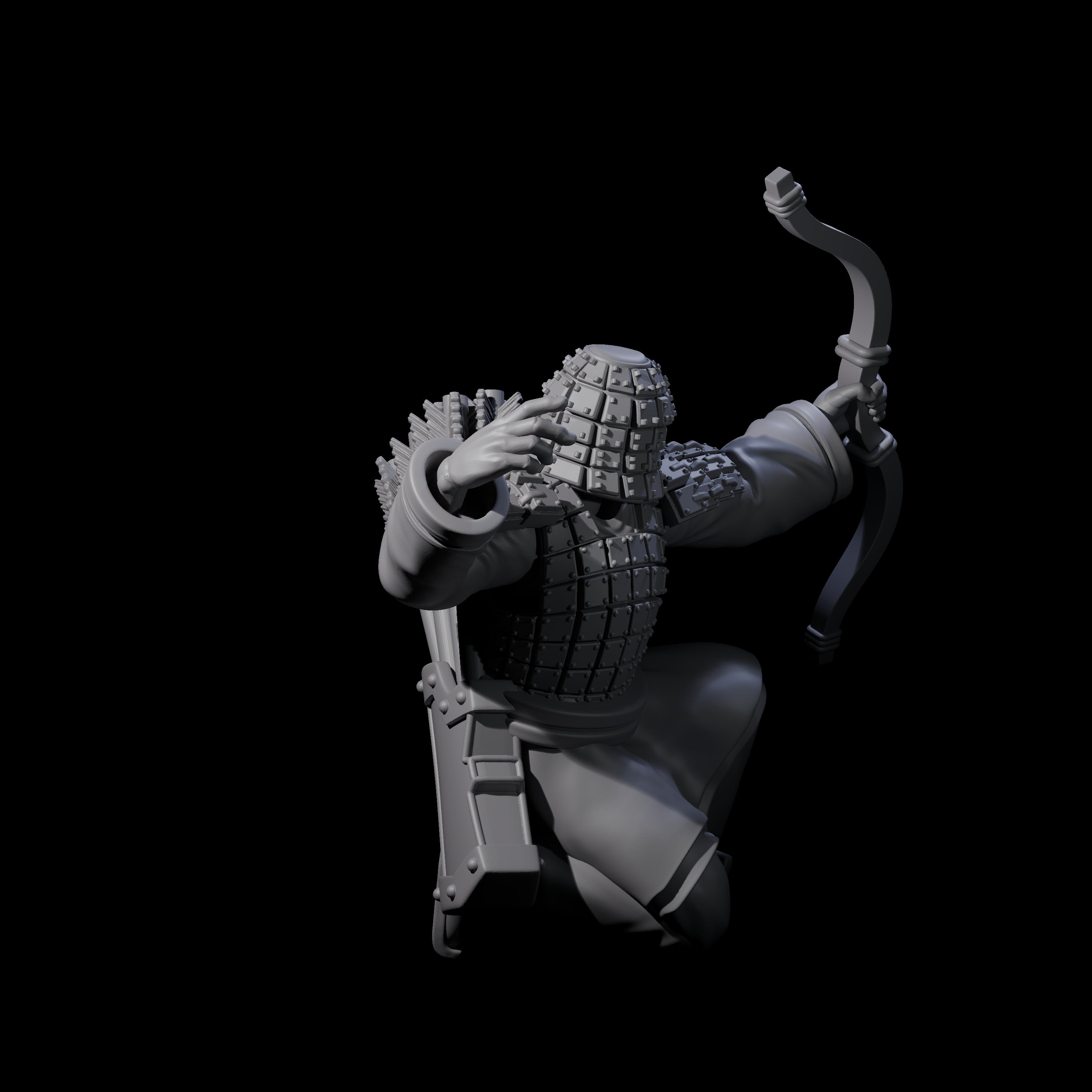 Chinese Dead Eye Terracotta Archer J Miniature for Dungeons and Dragons, Pathfinder or other TTRPGs