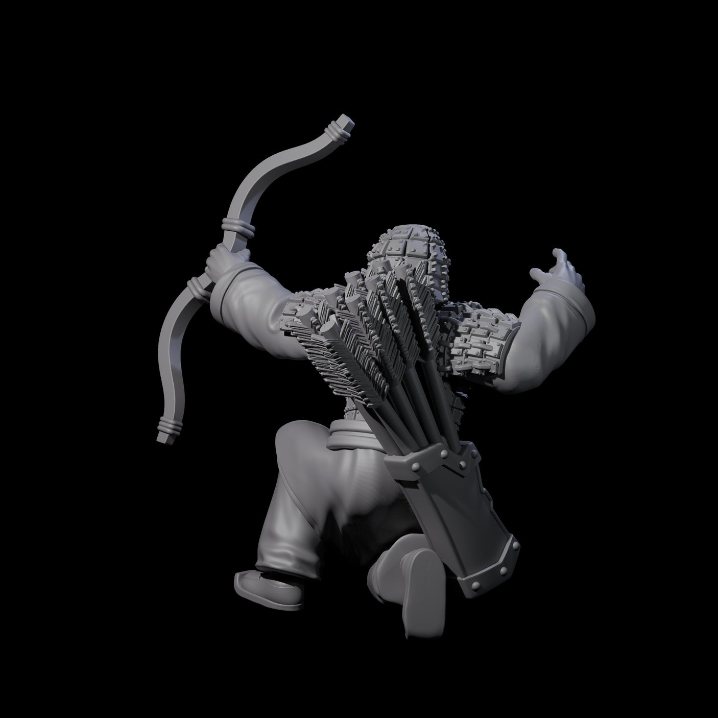 Chinese Dead Eye Terracotta Archer J Miniature for Dungeons and Dragons, Pathfinder or other TTRPGs