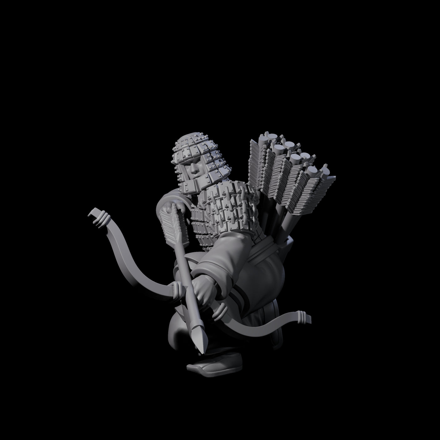 Chinese Dead Eye Terracotta Archer K Miniature for Dungeons and Dragons, Pathfinder or other TTRPGs