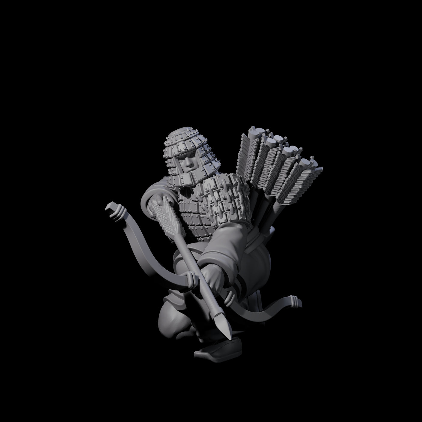 Chinese Dead Eye Terracotta Archer K Miniature for Dungeons and Dragons, Pathfinder or other TTRPGs