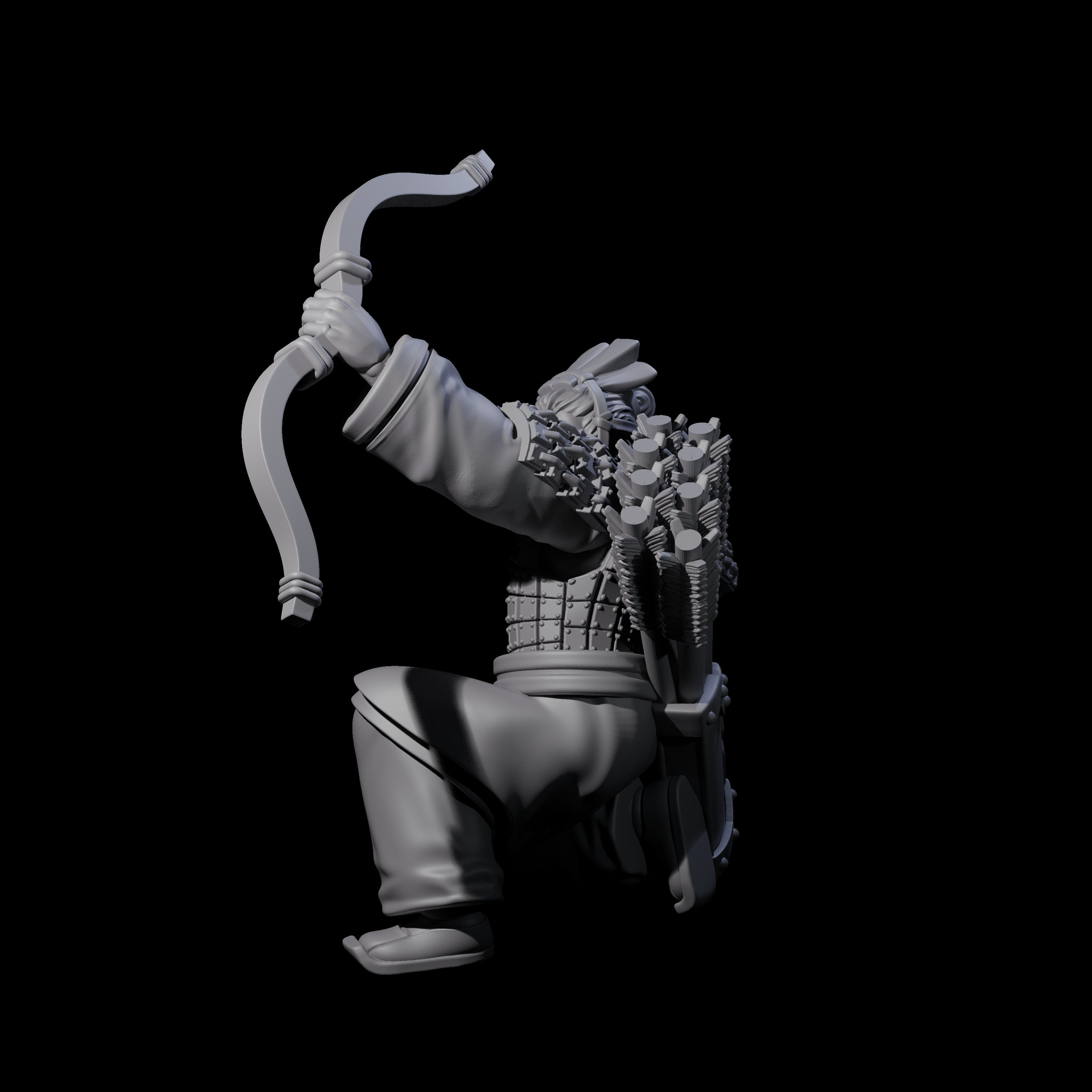 Chinese Dead Eye Terracotta Archer M Miniature for Dungeons and Dragons, Pathfinder or other TTRPGs