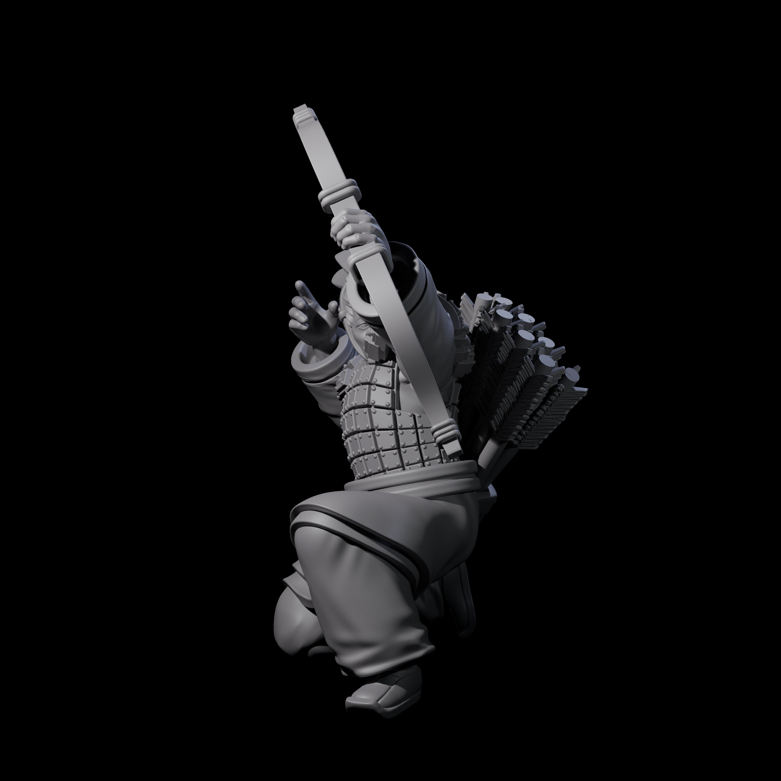 Chinese Dead Eye Terracotta Archer M Miniature for Dungeons and Dragons, Pathfinder or other TTRPGs