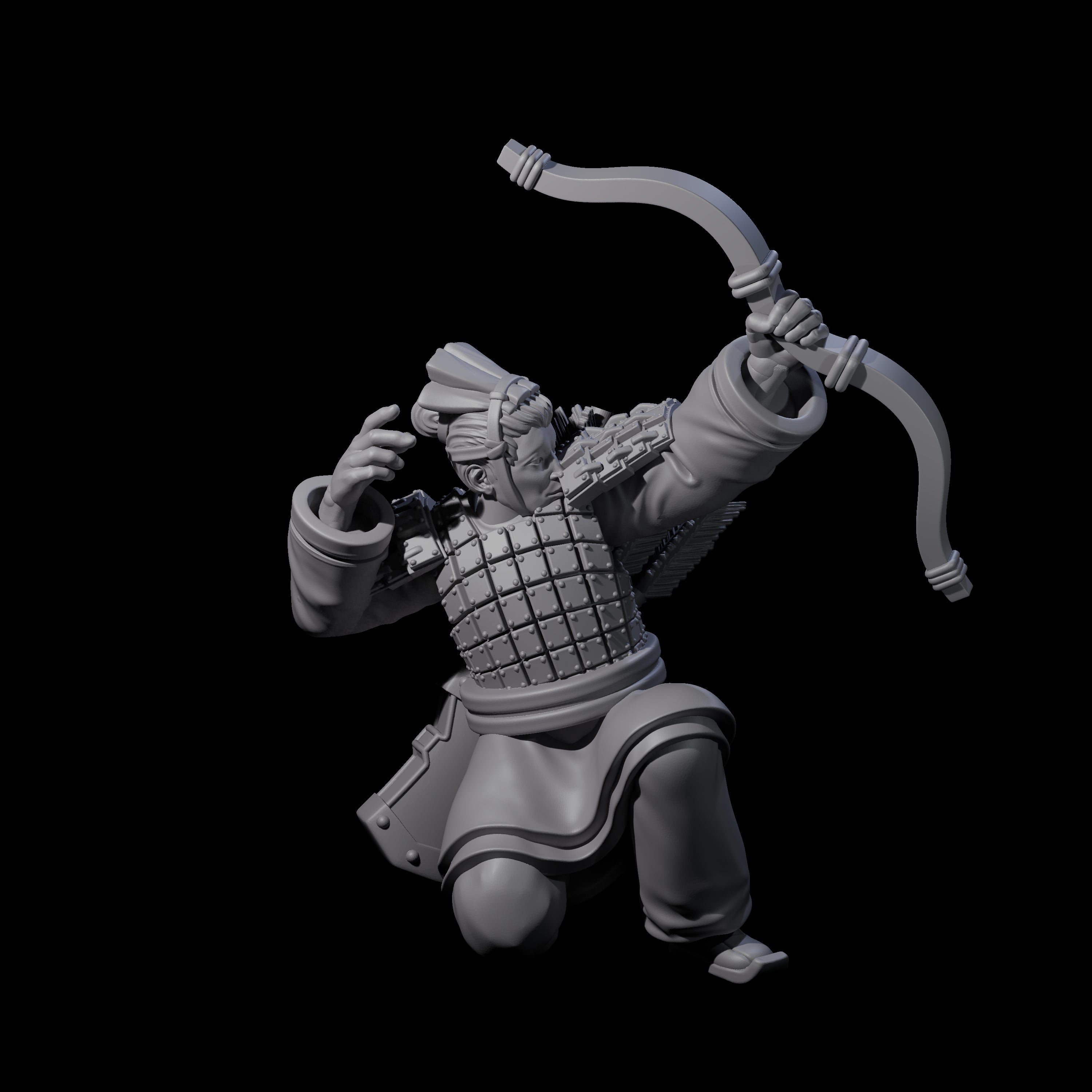 Chinese Dead Eye Terracotta Archer M Miniature for Dungeons and Dragons, Pathfinder or other TTRPGs