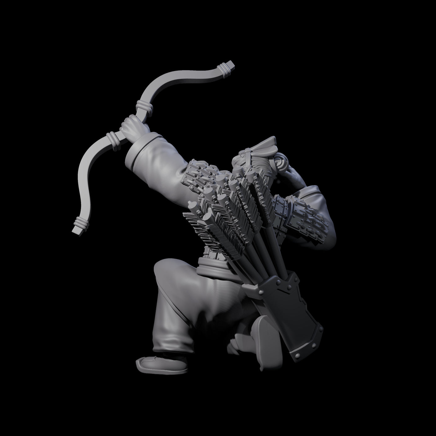 Chinese Dead Eye Terracotta Archer M Miniature for Dungeons and Dragons, Pathfinder or other TTRPGs