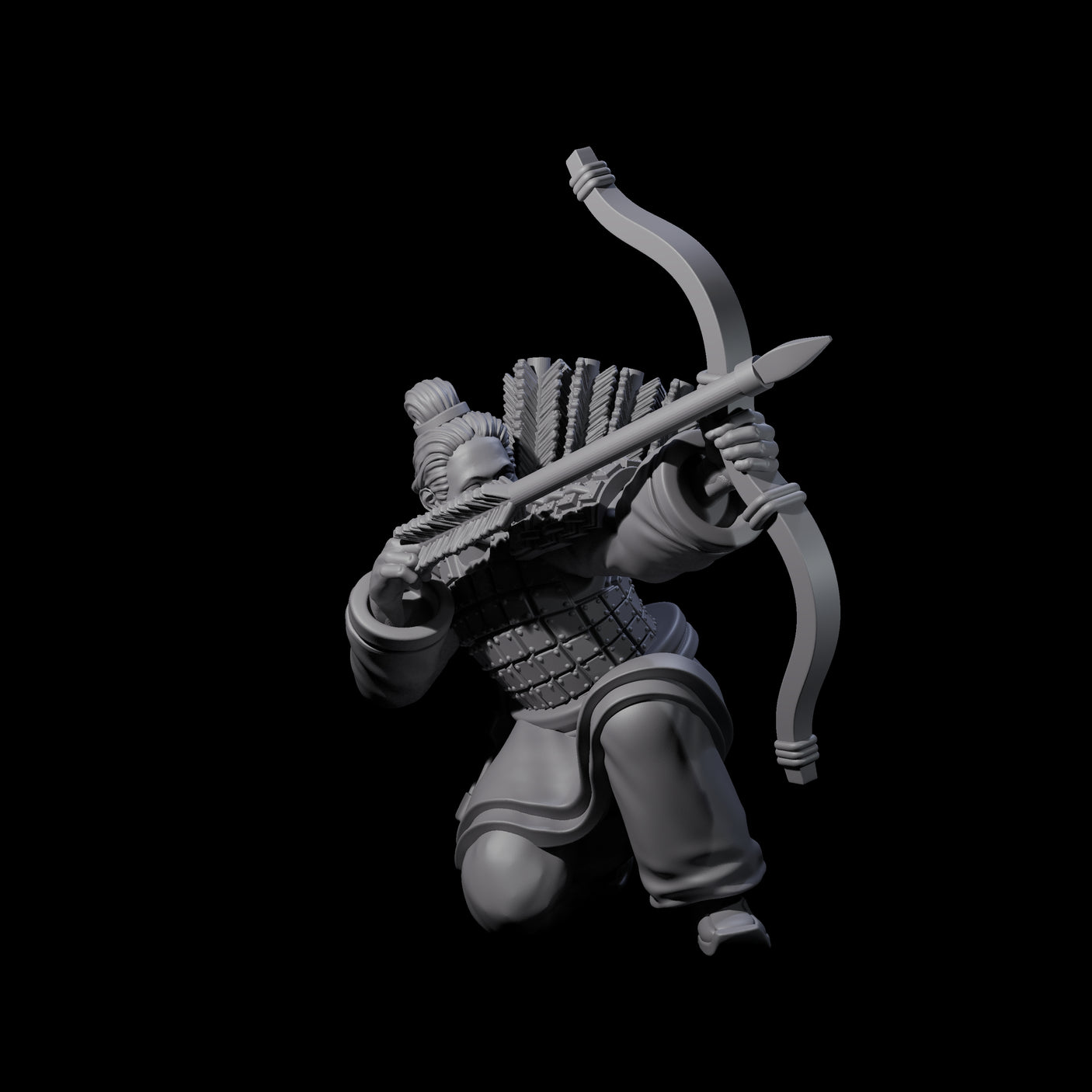 Chinese Dead Eye Terracotta Archer N Miniature for Dungeons and Dragons, Pathfinder or other TTRPGs
