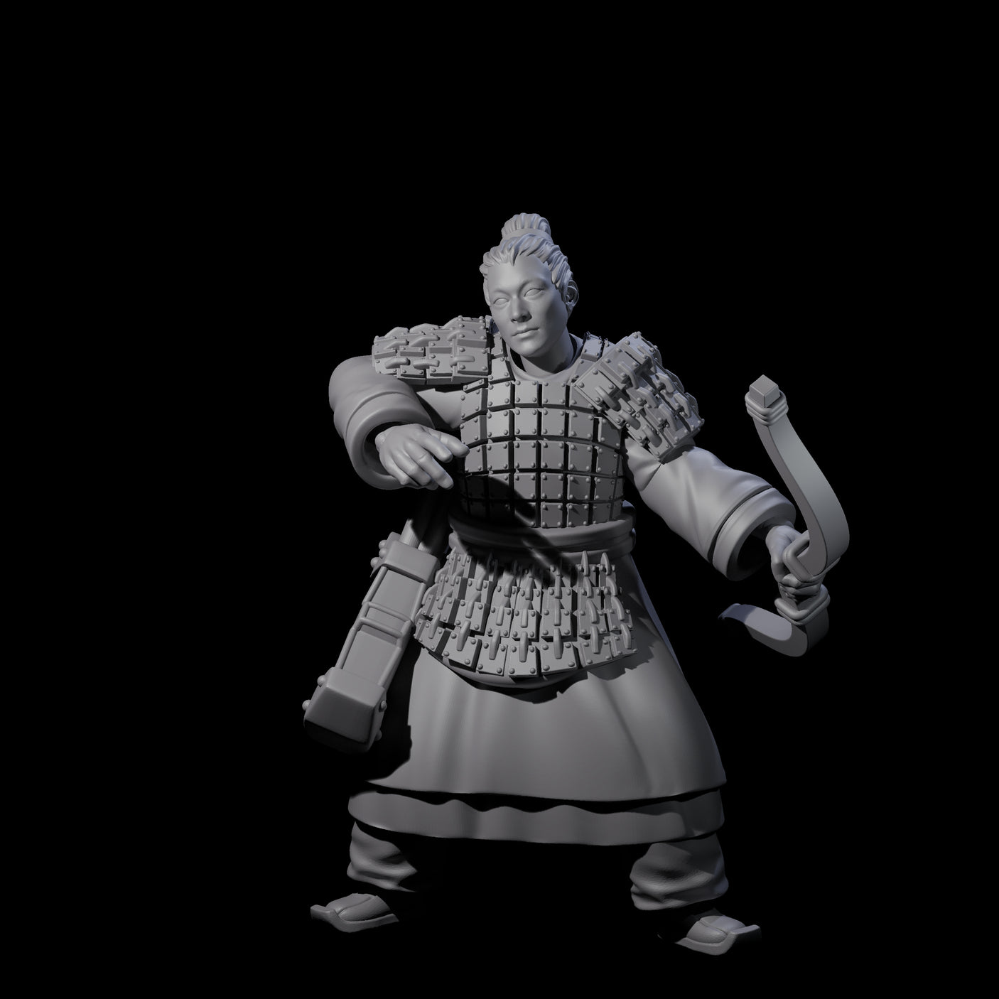 Chinese Dead Eye Terracotta Archer O Miniature for Dungeons and Dragons, Pathfinder or other TTRPGs