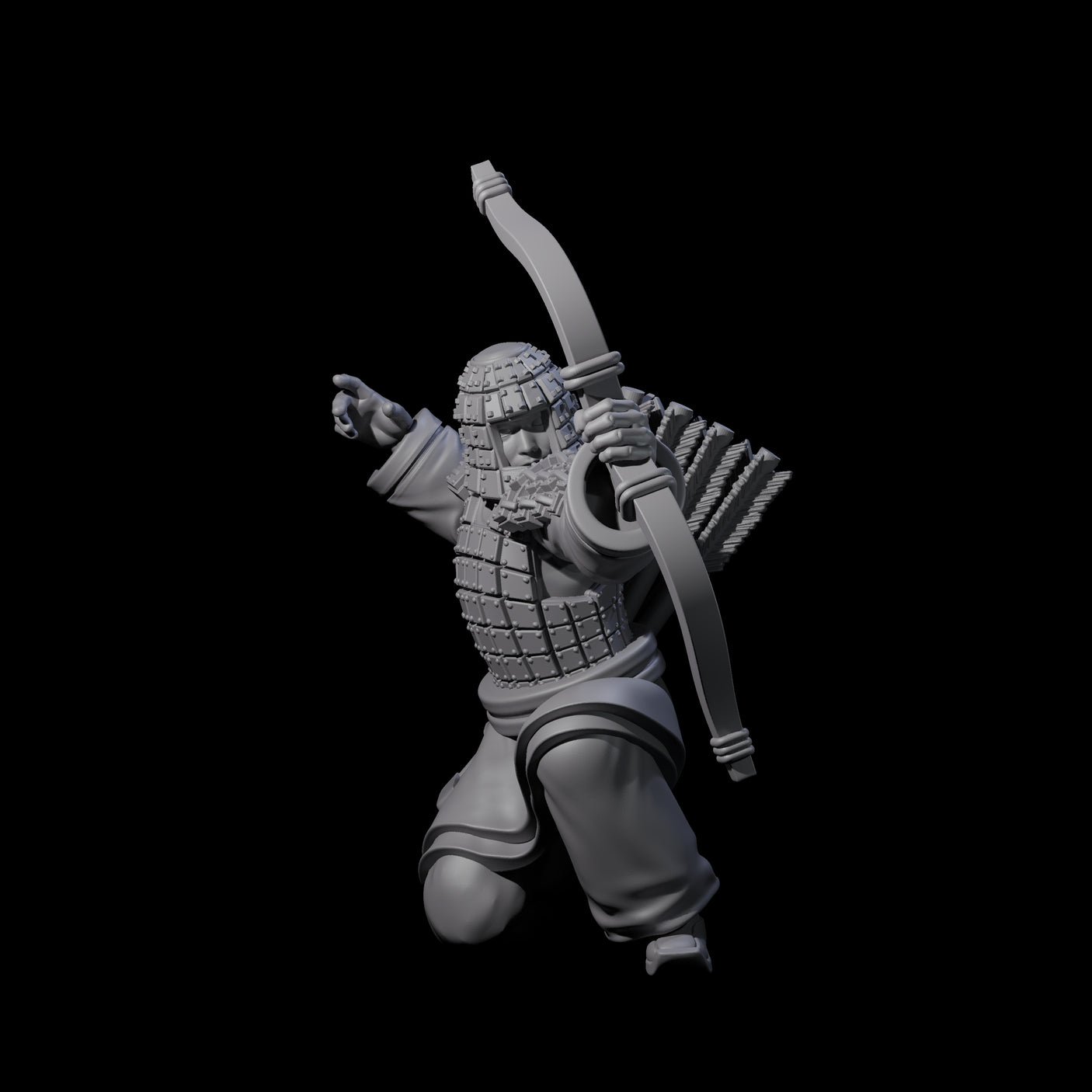 Chinese Dead Eye Terracotta Archers Miniature for Dungeons and Dragons, Pathfinder or other TTRPGs