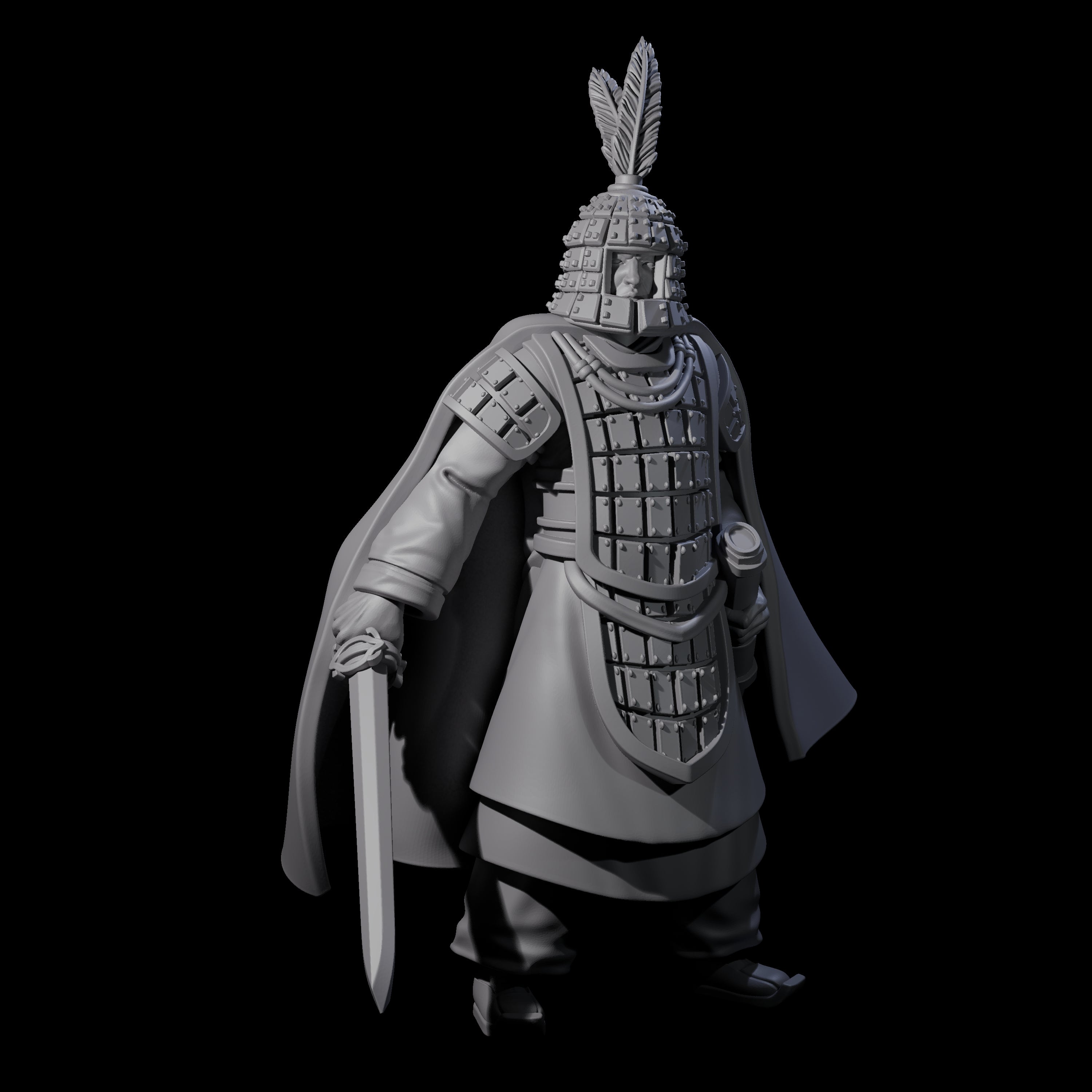 Chinese Stoic Human Captain Miniature for Dungeons and Dragons, Pathfinder or other TTRPGs